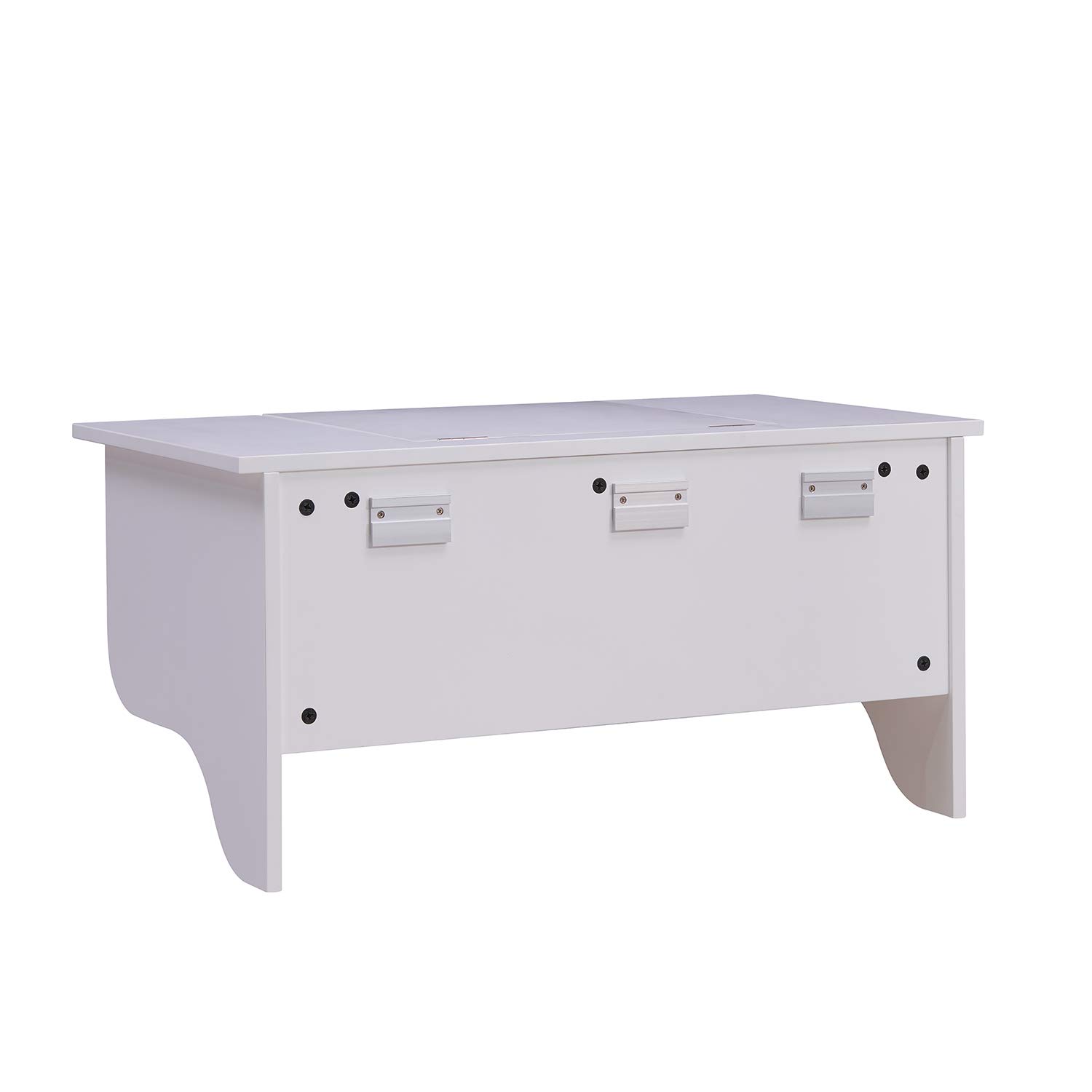 SEI Furniture White Wall Mount Ledge with Vanity Mirror - Transitional Style Shelf for Bathroom, Bedroom & Entryway Decor