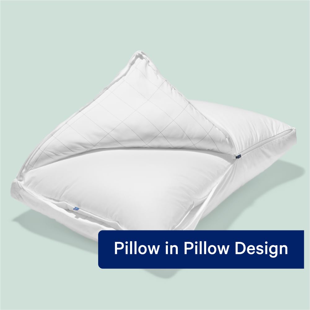 Casper Sleep Original Pillow - King Size White Pillow for Side, Back & Stomach Sleepers - Premium Support for Neck & Head - Ideal for Home, Hotel & Travel Use