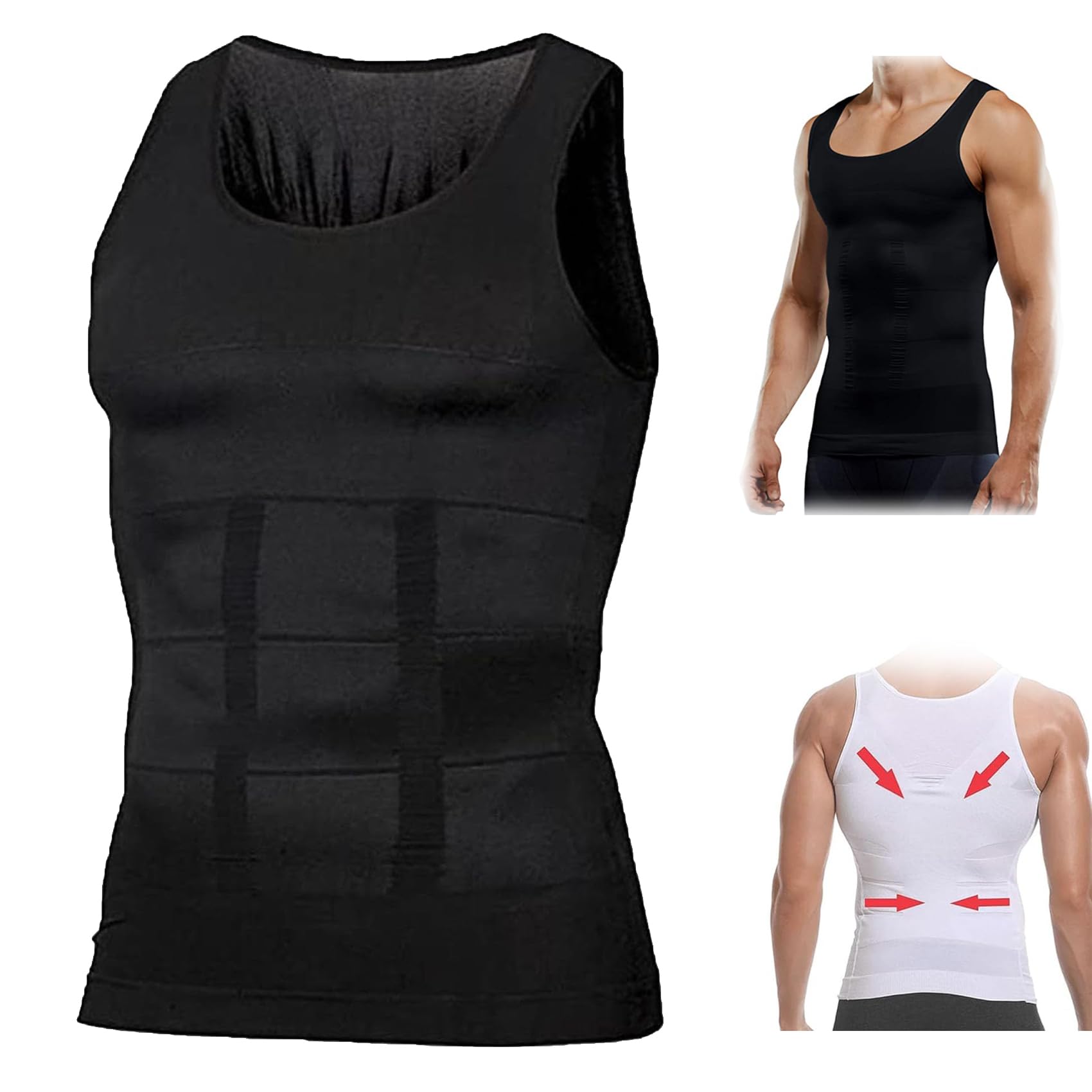 SculptCore Men's Body Shaper Slimming Compression Shirt – Ionic Shaping Shirt for Men | Tummy Control & Posture Support | Perfect for Workouts, Office & Everyday Wear