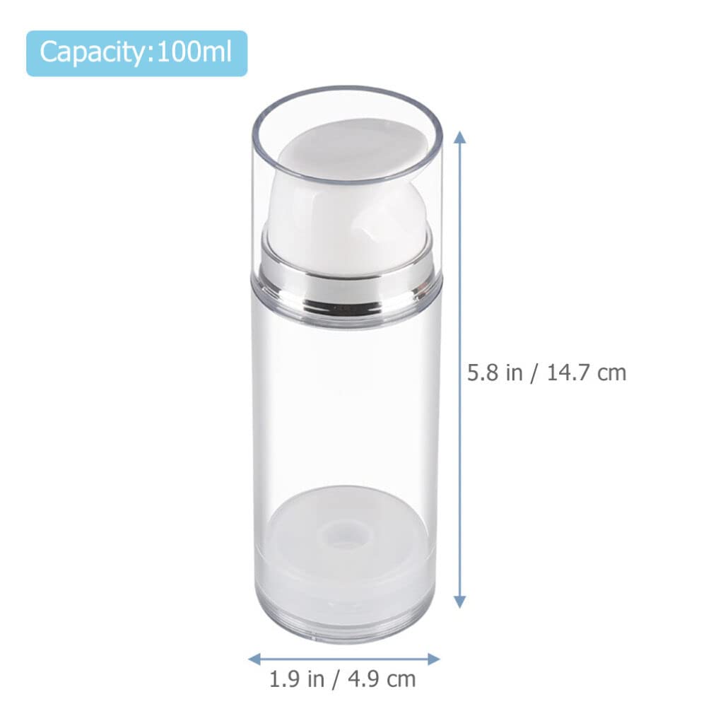 LALAFINA 2-Pack Refillable Airless Pump Bottles for Creams & Lotions - Transparent Travel-Size Dispensers for Shampoo, Skincare & Cosmetics | Perfect for Home, Gym & Travel Use