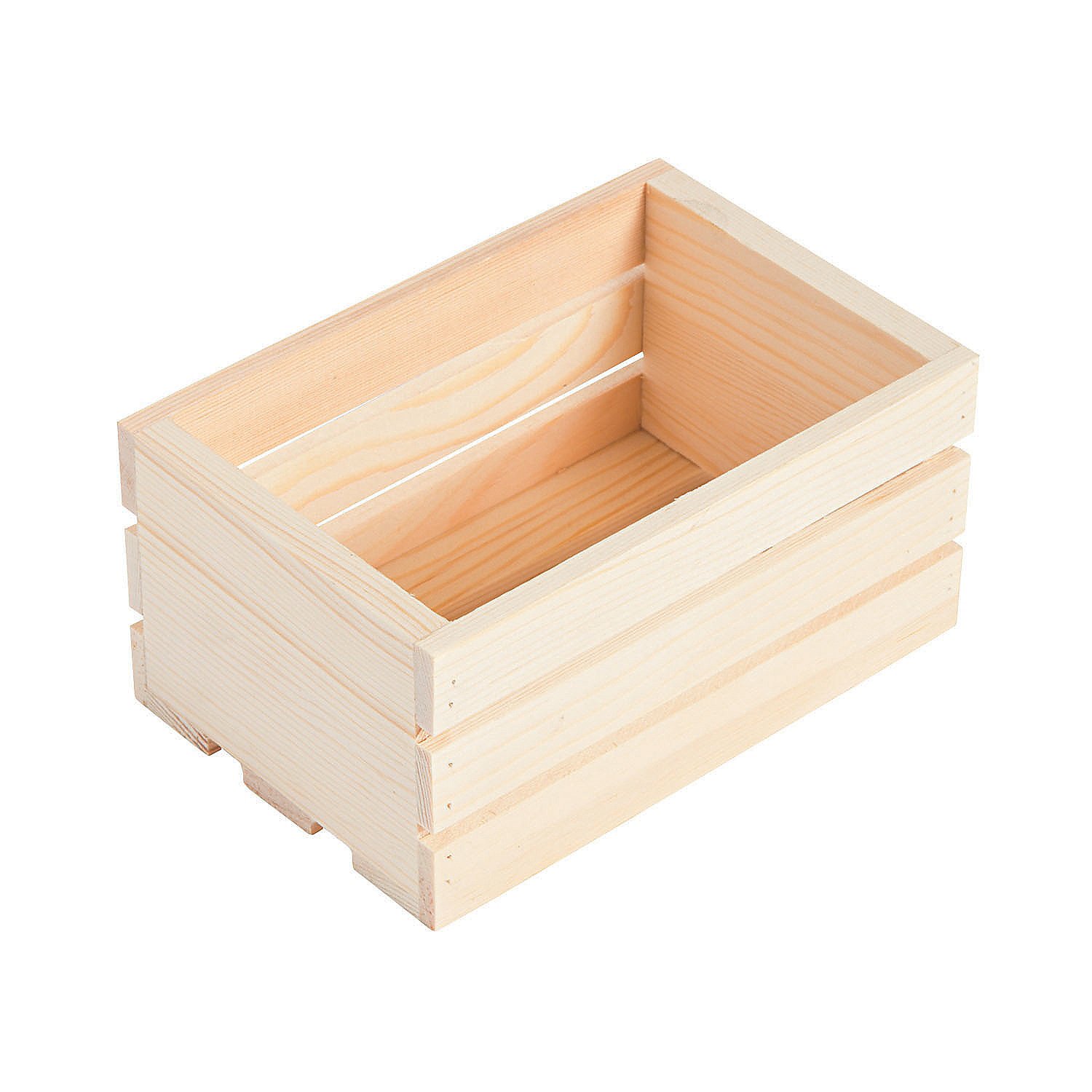 Fun Express Wood Mini Crates Set of 6 - Unfinished DIY Wooden Craft Boxes for Home Decor, VBS Vacation Bible School Supplies & Classroom Decorations - Perfect for Rustic Wedding Centerpieces, Farmhouse Decor, and Kids' Craft Projects