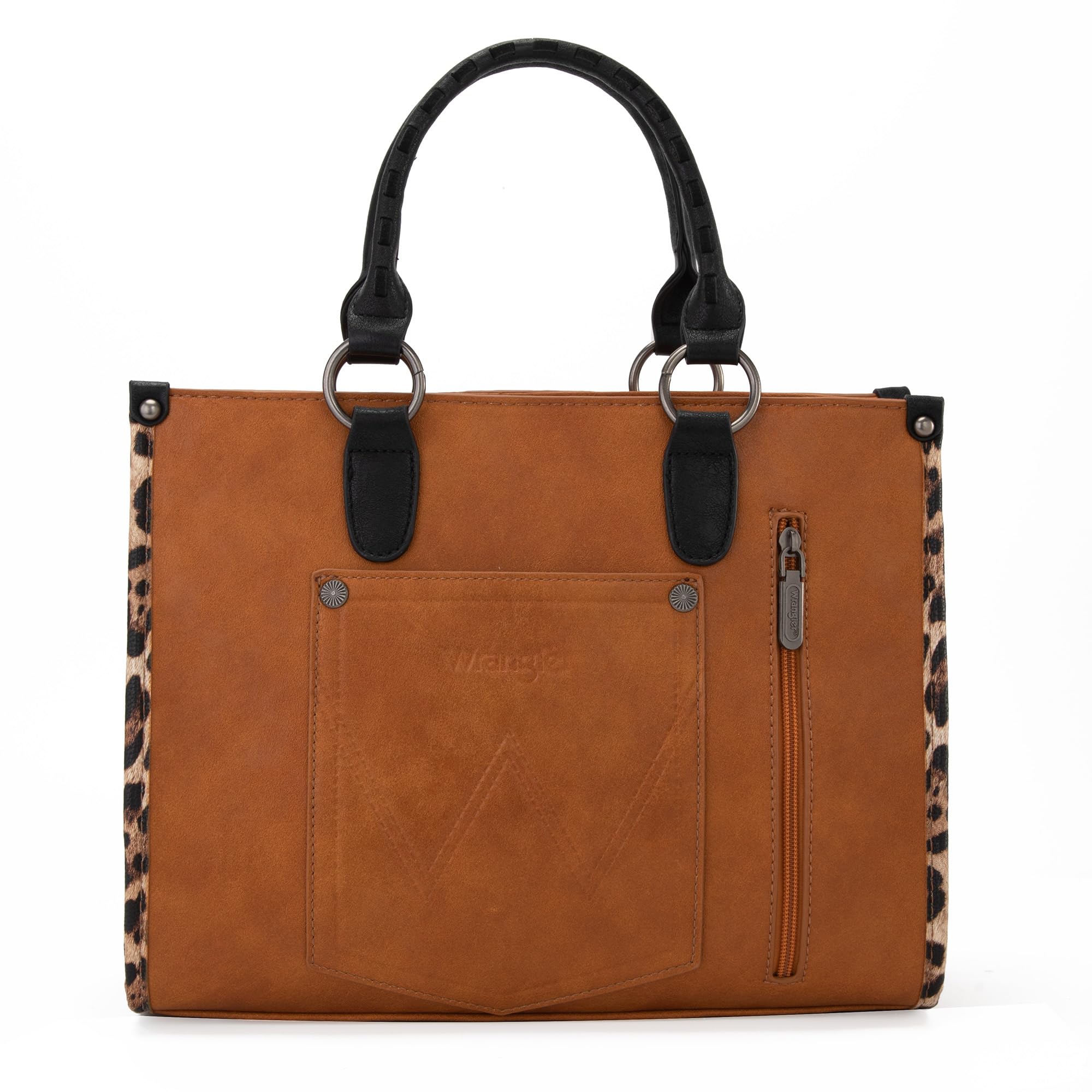 Wrangler Women's Leopard Print Woven Shoulder Purse Handbag - Stylish Crossbody Bag for Casual Outings, Travel & Everyday Use