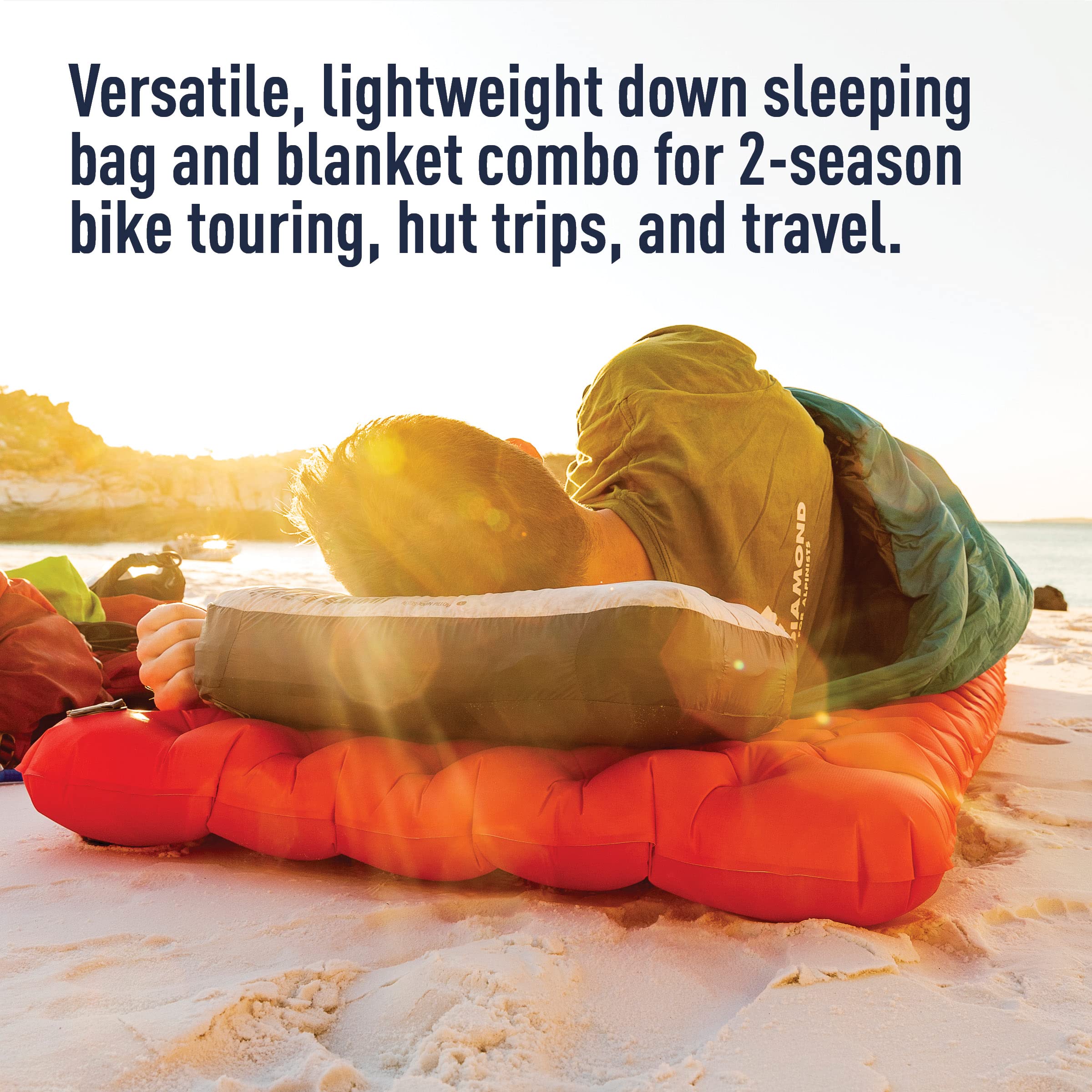 Sea to Summit Traveller Down Sleeping Bag & Blanket - Ultralight, Compact for Backpacking, Camping & Travel - Perfect for Hiking, Outdoor Adventures & Cold Weather Use
