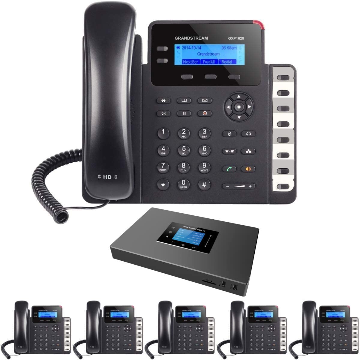 Business Phone System Starter Pack - 6 Phone Bundle with Voicemail, Auto Attendant, Remote Extensions & Call Recording | Includes 1 Year Free TWAComm.com Service | Ideal for Small Offices & Remote Teams