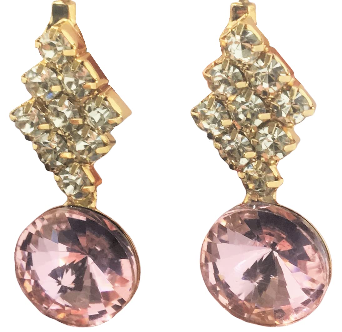 Elegant Gold Plated Diamond Crystal Chandelier Dangle Earrings for Women - Perfect for Parties, Weddings & Evening Events