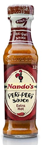 Nando's Peri Peri Sauce 125ml (4.7oz) - Medium, Hot, Extra Hot & Garlic Flavors (Pack of 4) | Authentic Portuguese BBQ, Grilling & Cooking Sauce for Chicken, Seafood & More