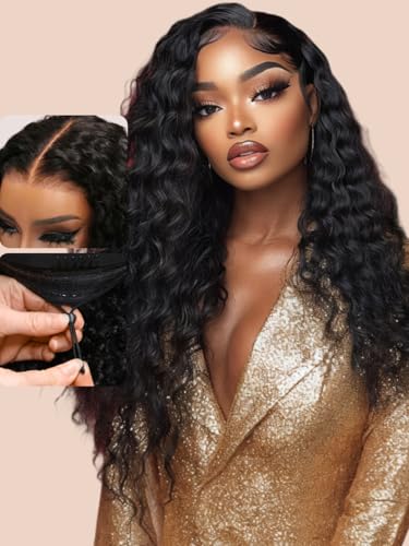 Natural Black Water Wave | Pre Plucked with Baby Hair | Drawstring