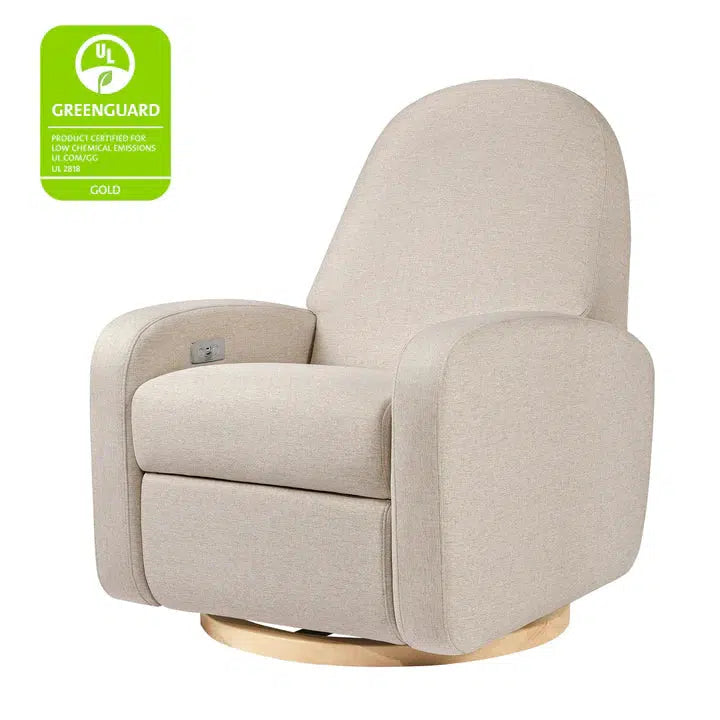Babyletto Nami Electronic Glider Recliner Chair - Eco-Friendly Beach Weave Performance Fabric for Nursery, Baby Room & Breastfeeding Comfort