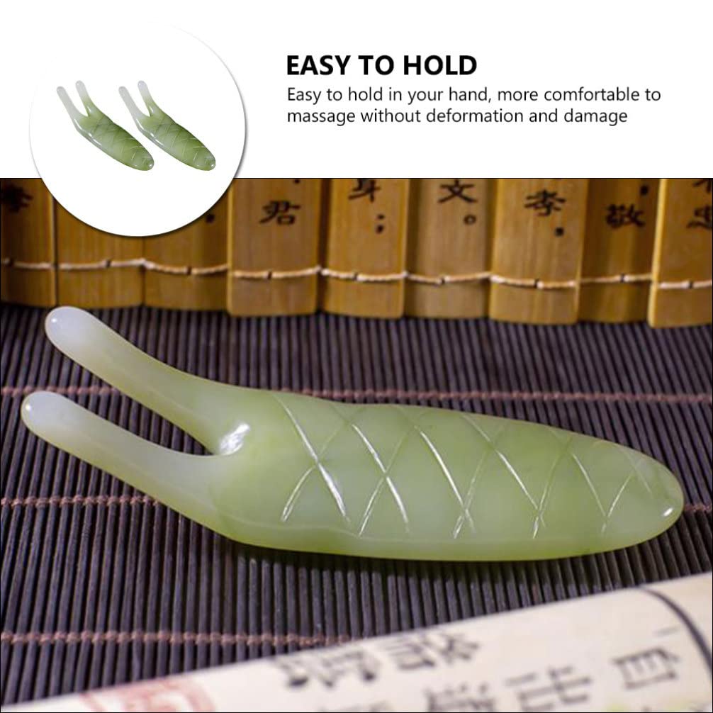 FOMIYES 2Pcs Eye Massager & Facial Scraping Tool Set - Horn Massage Stick & Resin Chakra Healing Stones for Thai Massage, Stress Relief & Skincare - Perfect for Spa, Home Relaxation & Beauty Routine