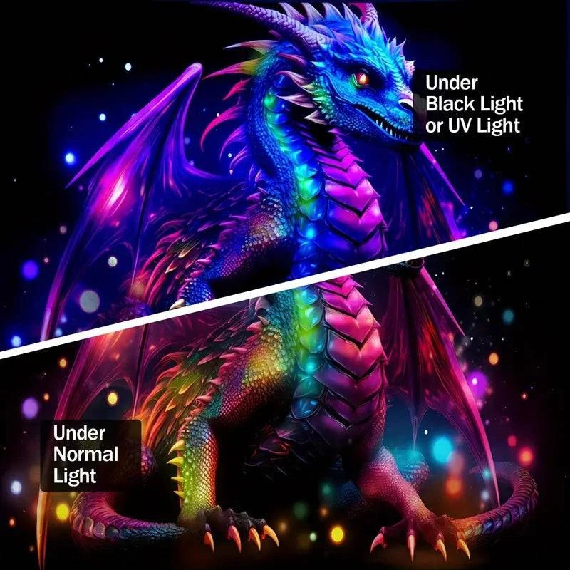 Dragon Landscape Wall Art - Hand-Painted Canvas Print for Home & Office Decor | Perfect for Living Room, Bedroom, or Office Wall Decorations