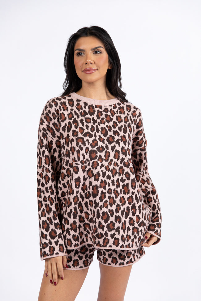 Trendy Leopard Print Sweater Set for Women - Soft & Stylish Knitwear for Fall & Winter Fashion | Perfect for Casual Outings & Cozy Nights