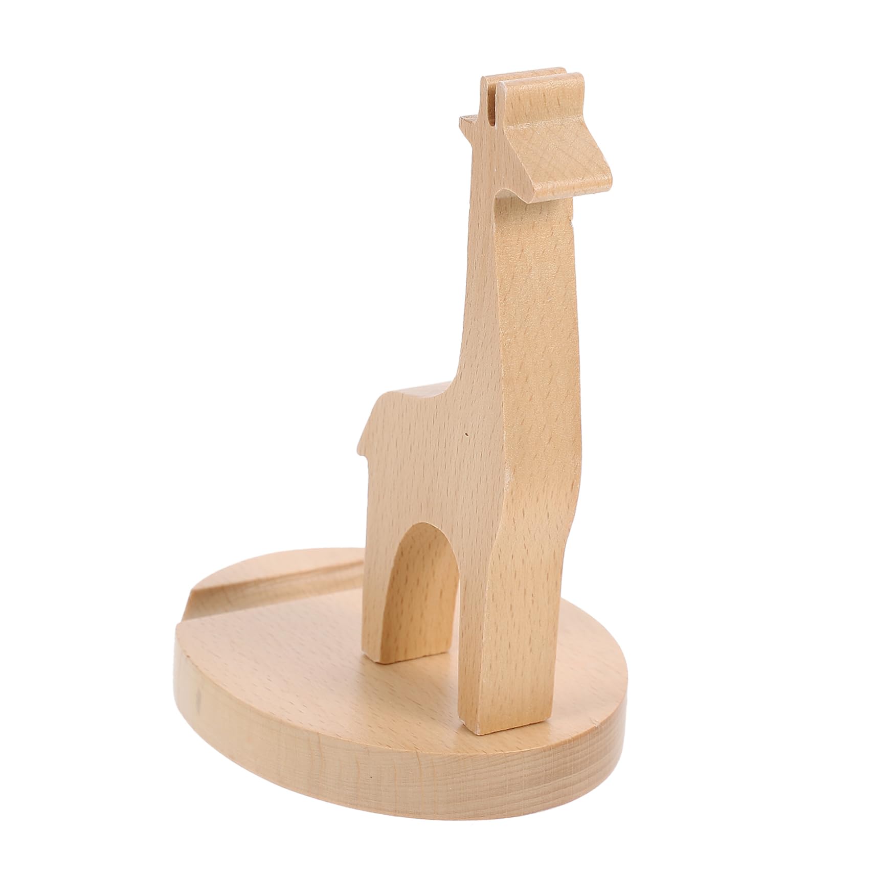 Wooden Giraffe Phone Stand - Adjustable Cell Phone Holder for iPhone & Android - Home Office Desk Organizer & Decoration - Perfect for Video Calls, Reading, and Hands-Free Viewing