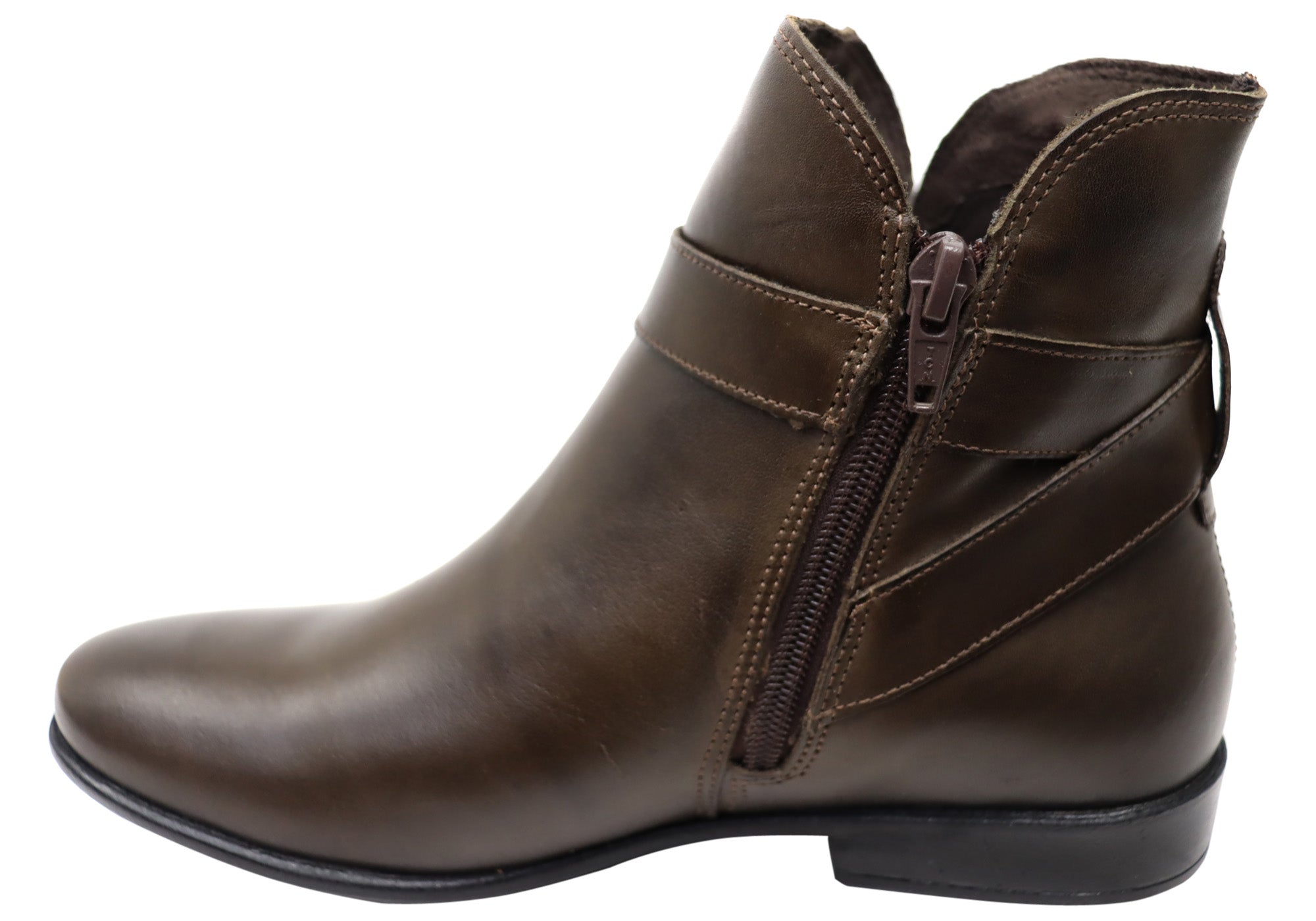Perlatto Women's Comfortable Leather Ankle Boots - Penny Style Made in Brazil - Perfect for Work, Casual Outfits & Fall Fashion