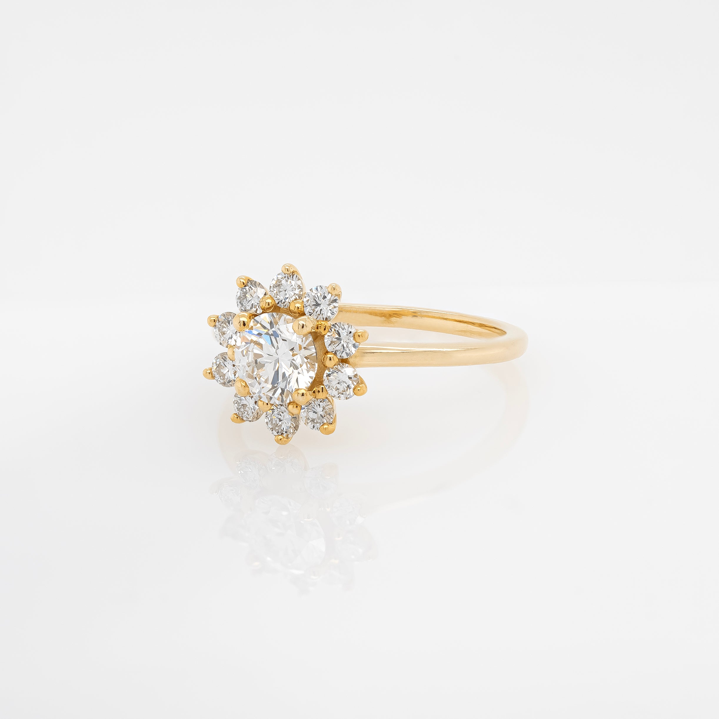0.53 Carat Diamond Rosetta Halo Engagement Ring - Perfect for Proposals, Anniversaries & Special Occasions