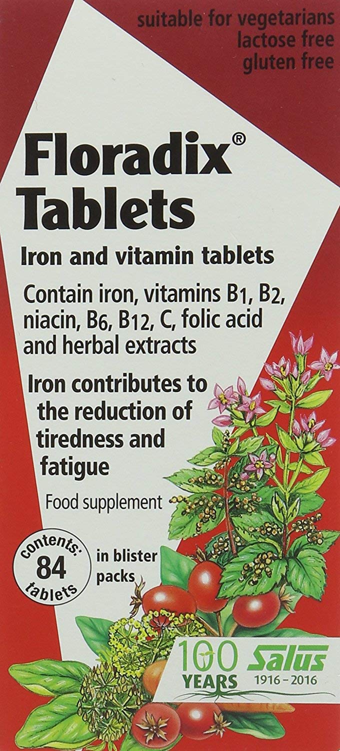 Floradix Iron Supplement - 84 Tablets (2 Pack Bundle) - Supports Energy & Vitality - Ideal for Active Lifestyles & Iron Deficiency