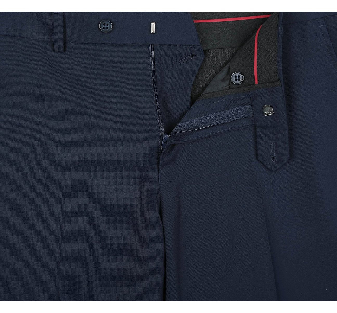 Alessandro Vitello by Renoir Navy Classic Fit Flat Front Suit Pants for Men - Premium Business Formal Wear for Office, Weddings & Special Occasions