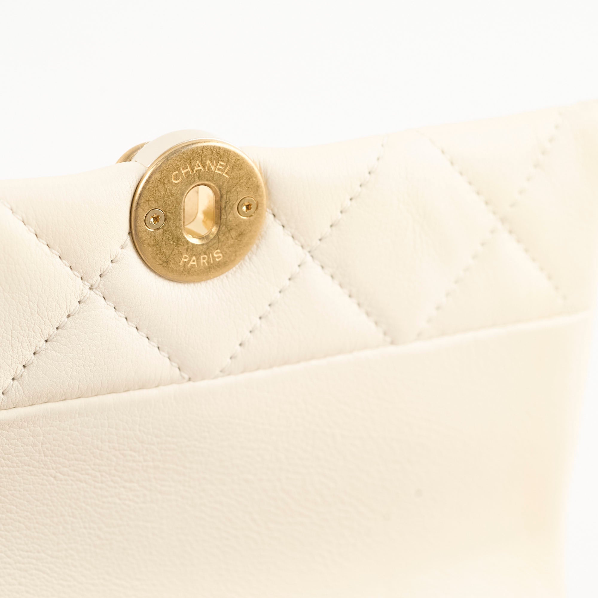 Chanel Calfskin Accordion Pearl Flap Bag White 28 Series - Luxury Designer Handbag for Women, Perfect for Evening Parties & Special Occasions