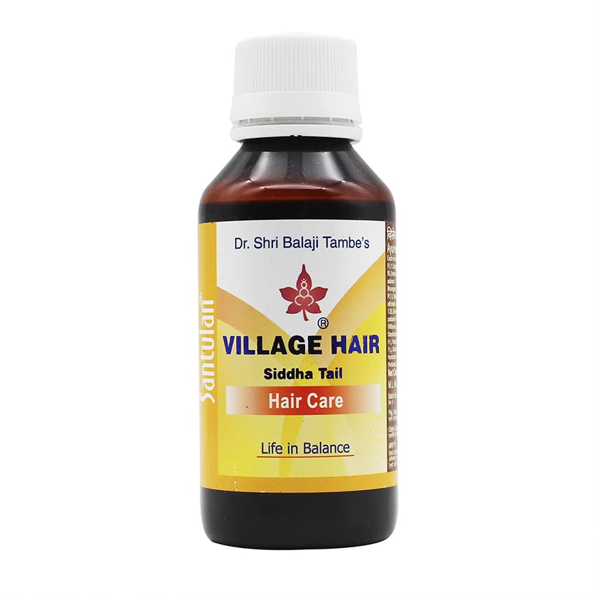 Santulan Ayurveda Village Hair Oil - 100% Natural Hair Growth Treatment for Dry, Damaged Hair - 100ml (Pack of 1) - Promotes Thickness & Shine - Perfect for Daily Hair Care & Scalp Massage