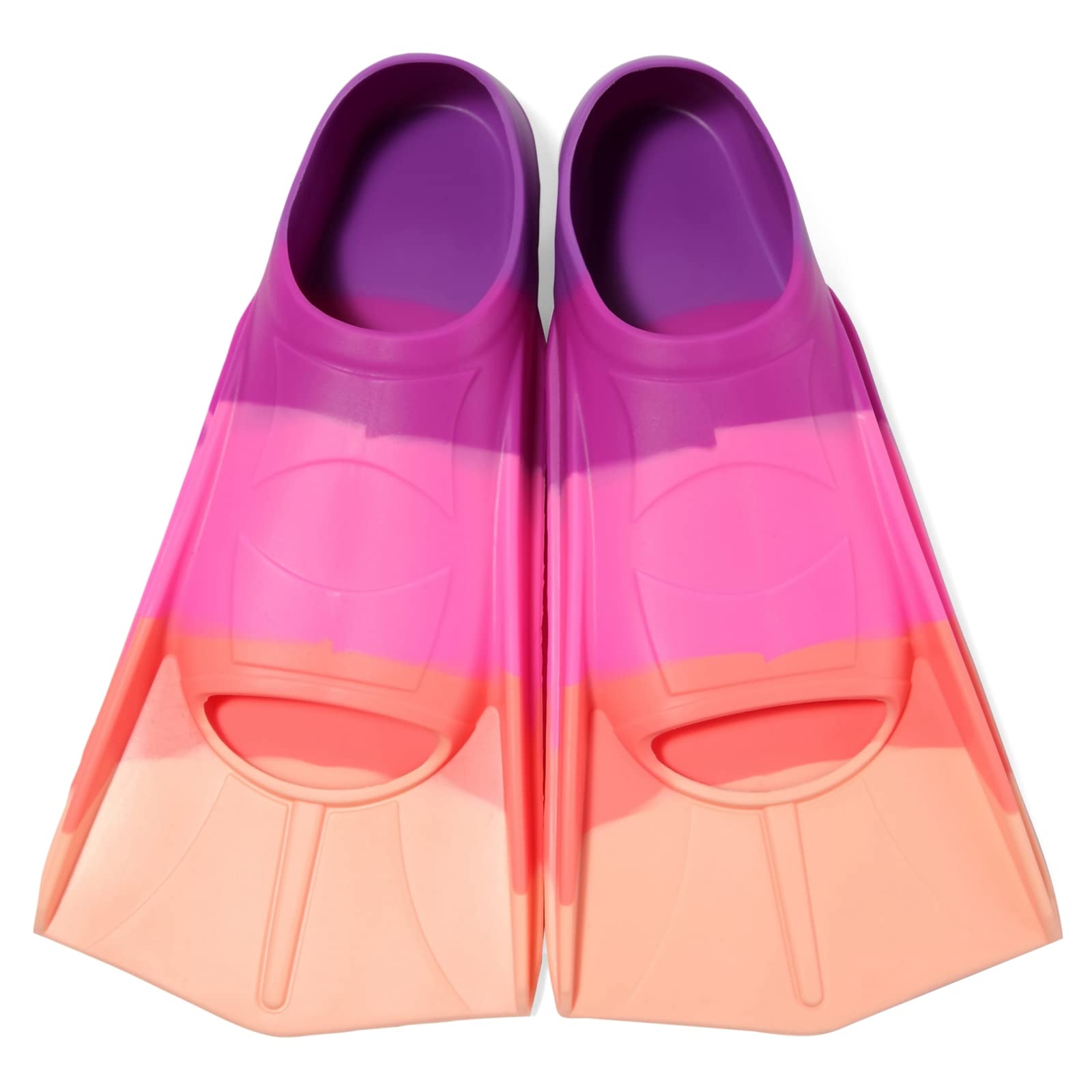 Kids Swim Fins - Lightweight Short Blade Training Flippers with Non-Slip Heel for Youth, Perfect for Pool Training and Swim Lessons