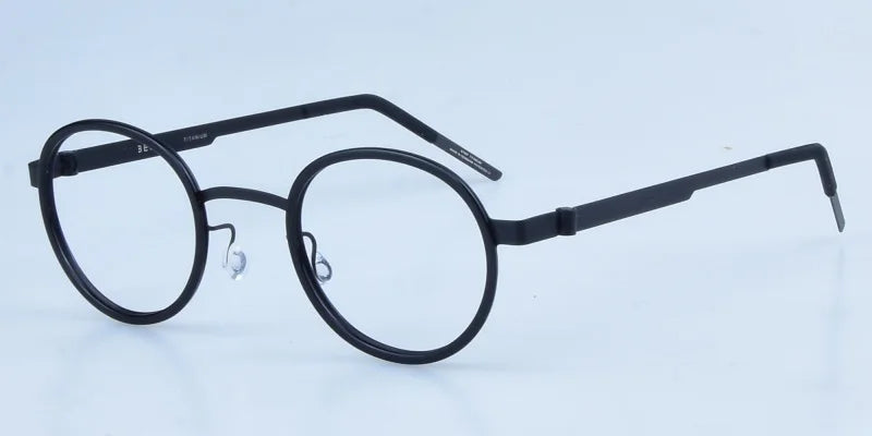 Unisex Full Rim Round Screwless Titanium Acetate Eyeglasses 3033 - Lightweight & Durable Frame for Men & Women - Perfect for Reading, Work & Everyday Use