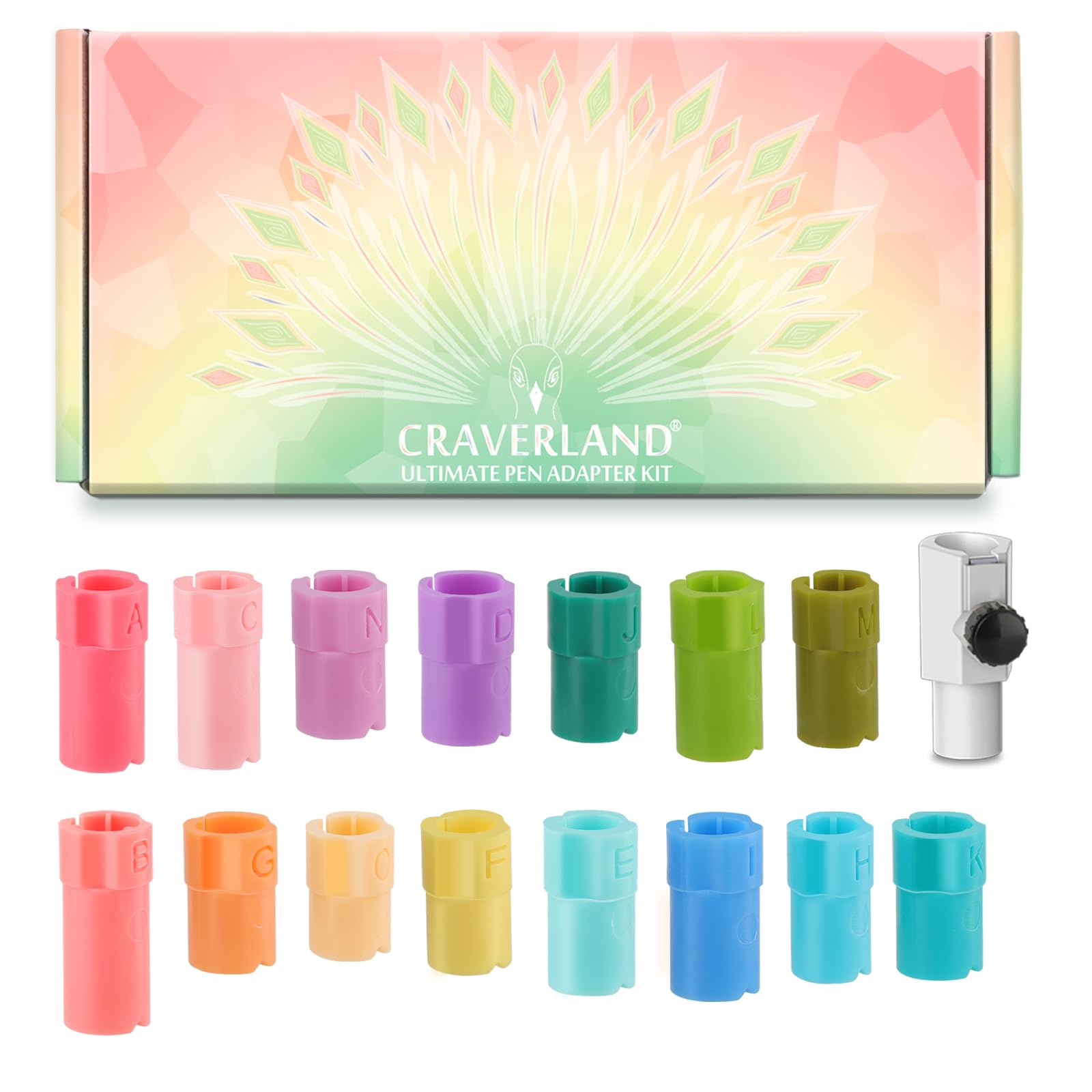 Ultimate Pen Adapters Set for Cricut Maker 3, Maker, Venture, Explore 3, Explore, Air 2 & Air - 15 Quick Insert-to-Go Adapters with Universal Holder - Fits All Pens Under 0.5in - Perfect for DIY Crafts, Vinyl Cutting & Paper Projects
