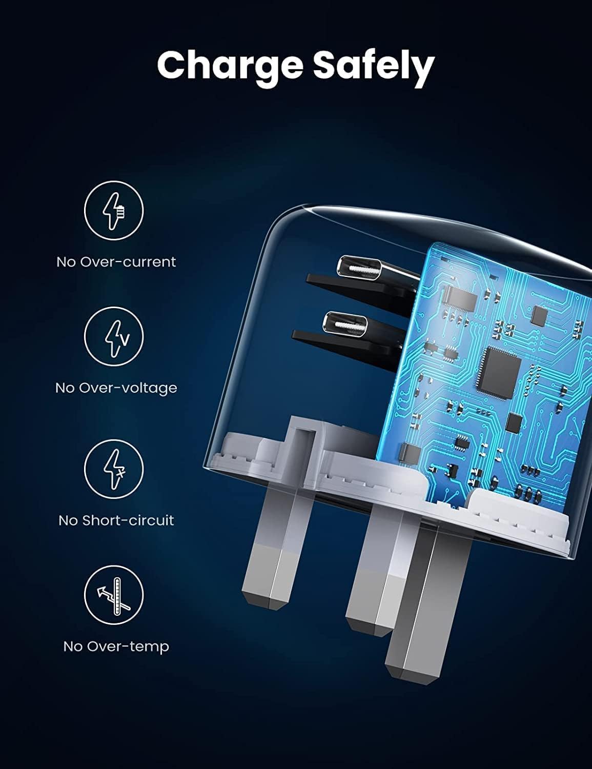 45W USB C Fast Charger for Samsung Galaxy S25/S24/S23/S22 Series, Z Flip 6/5/4, Z Fold 6/5/4 - GaN Folding Wall Charger with Cable (Blue) | Portable Travel Charger for Home, Office & Car