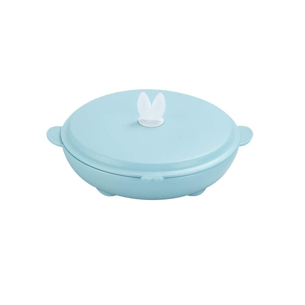 EODNSOFN Stainless Steel Thermal Insulated Food Plate - Cute Rabbit Ear Shaped Snack Tray for Breakfast, Lunch & Dinner | Durable Tableware for Kids, Picnics, Parties & Home Use (Color: B)