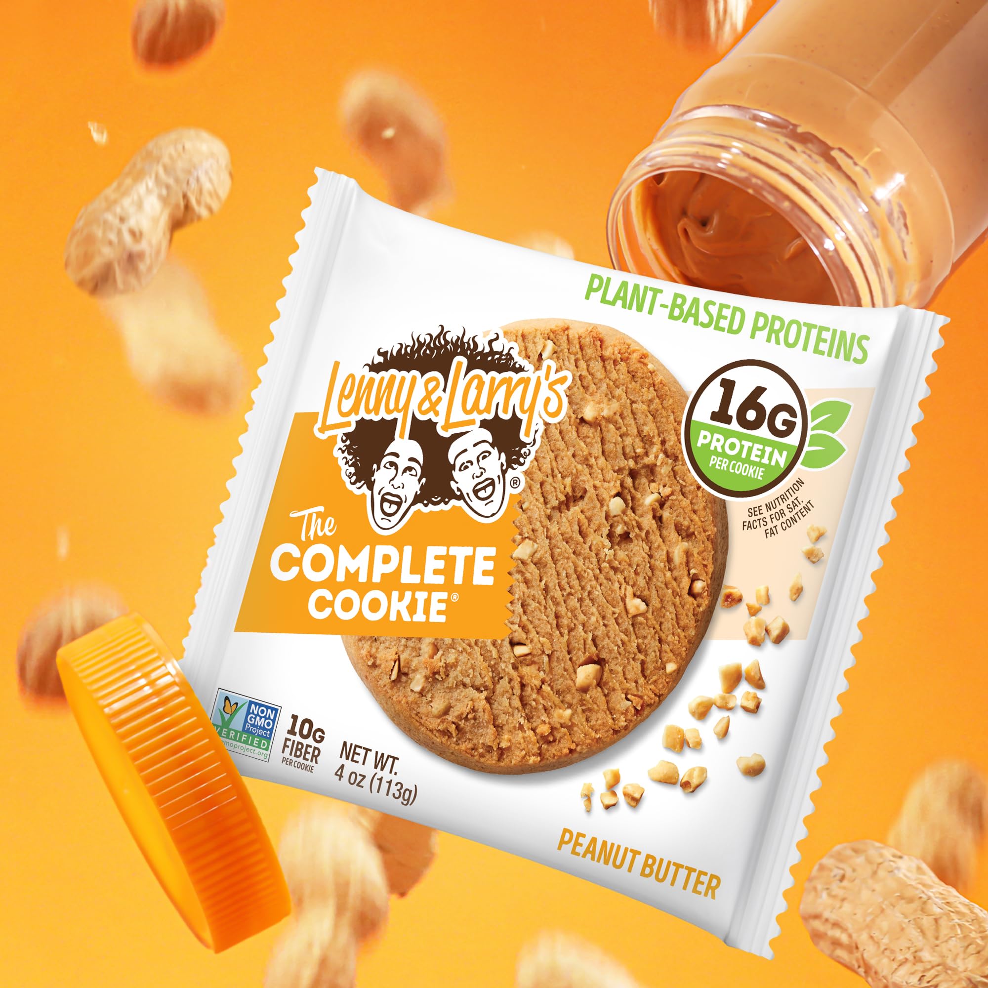 Lenny & Larry's The Complete Cookie - Peanut Butter Flavor, Soft Baked, 16g Plant Protein, Vegan, Non-GMO, 4oz (Pack of 12) | Perfect for Gym Snacks, Vegan Diets & Healthy On-the-Go Breakfast