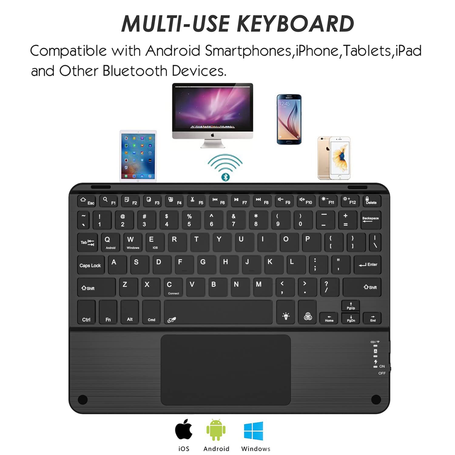 EOSO iPad Keyboard Case with Trackpad - Compatible with Apple iPad 10.2