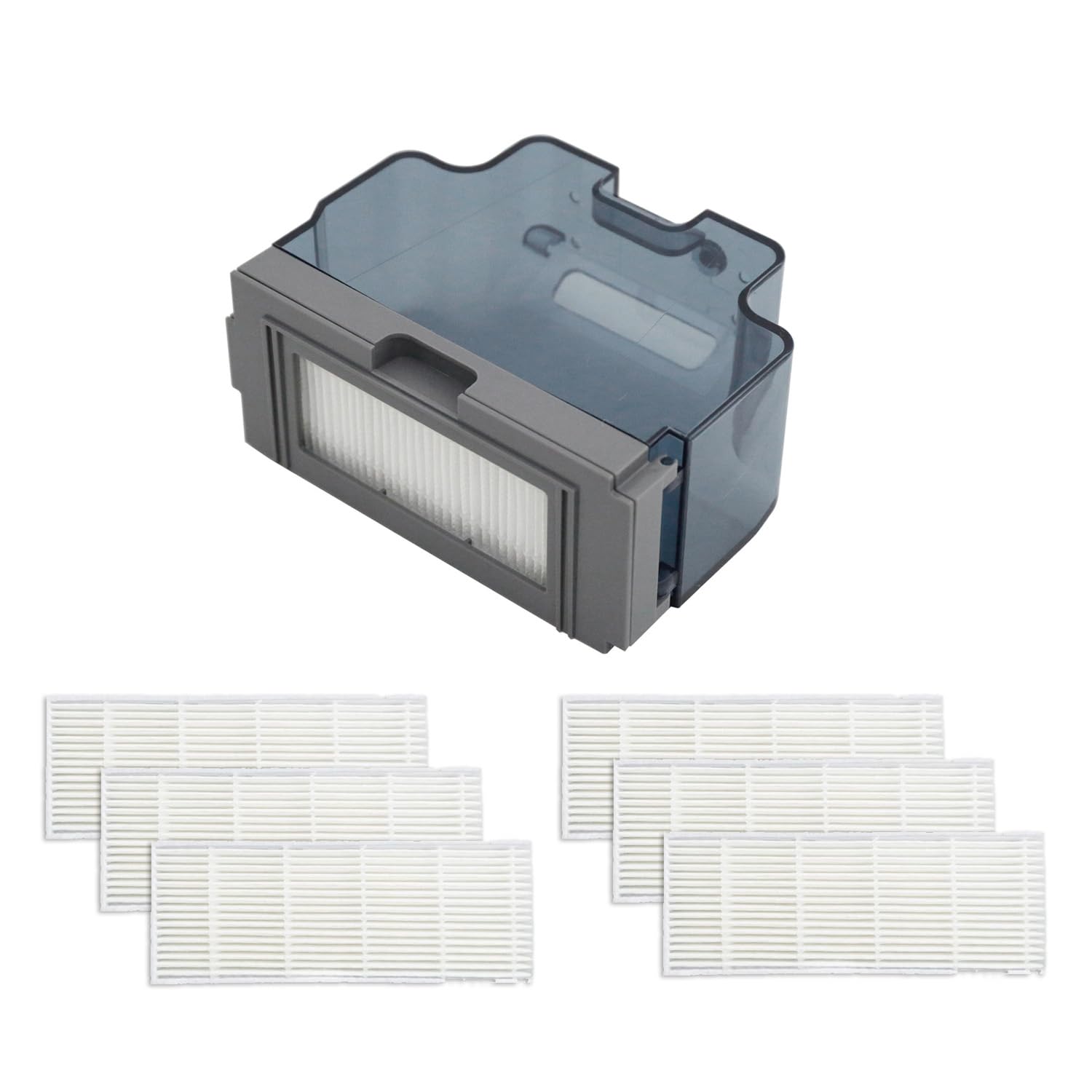 Usoway Replacement Parts for Lefant M210/M213/M210b & OKP K2/K2P/K3/K4/K5/L1/K2P Robot Vacuums - Dust Pan, Side Brush, HEPA Filter (7-Piece Dustbin & Filter Set) - Perfect for Pet Hair, Hard Floors & Daily Cleaning