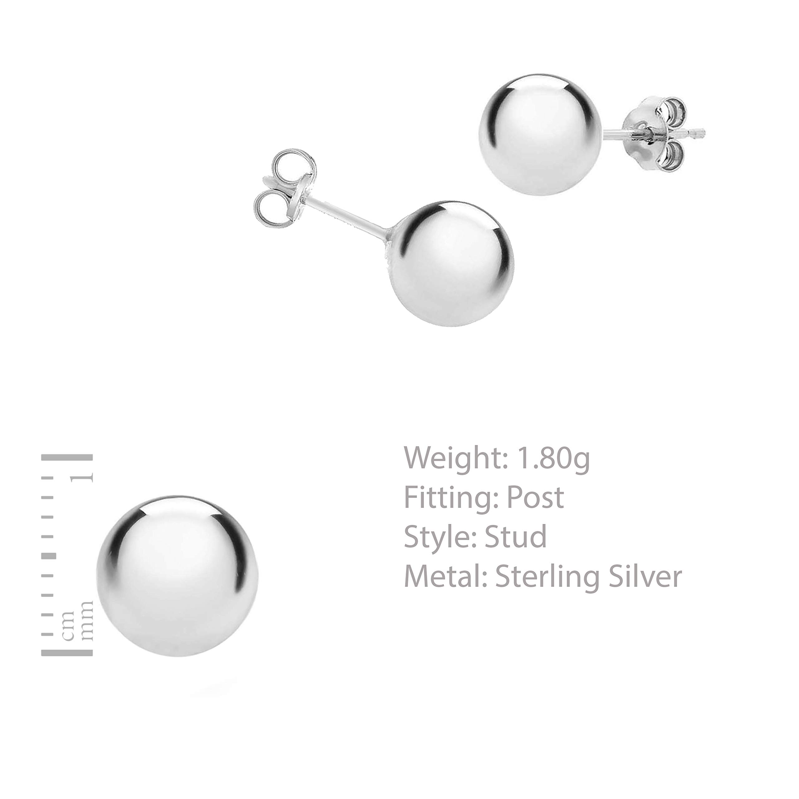 Tuscany Silver Women's Sterling Silver Ball Stud Earrings - Elegant Minimalist Jewelry for Everyday Wear, Gift for Her, Wedding, Party & Office Accessories