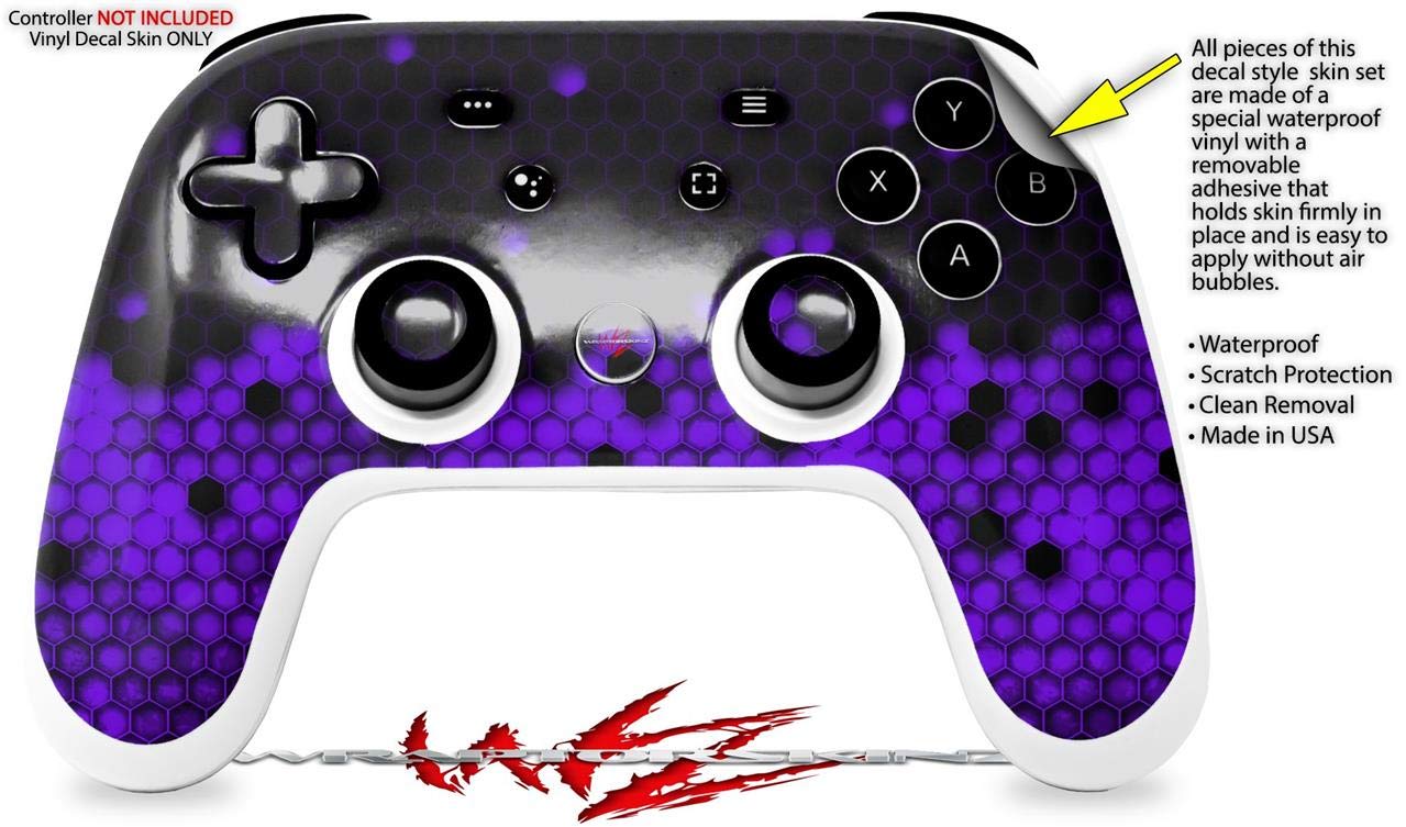 Google Stadia Controller HEX Purple Skin Decal Wrap - Gaming Accessory