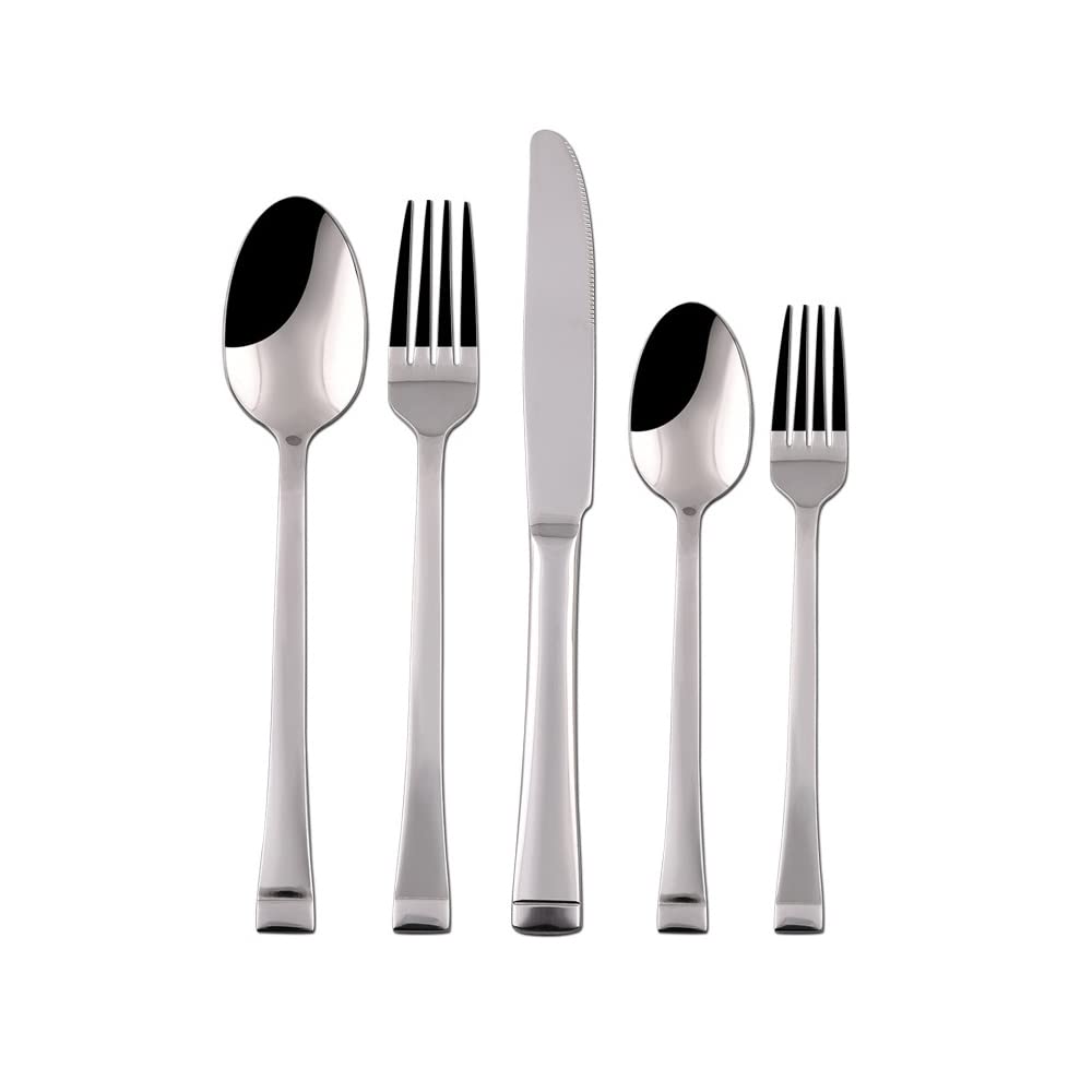 40-Piece Stainless Steel Flatware Set - Mirror Polished Silverware for 5 with Knives, Spoons & Forks - Dishwasher Safe Cutlery Set for Home, Restaurant & Party Dining | Elegant Table Setting for Everyday Meals, Dinner Parties & Special Occasions