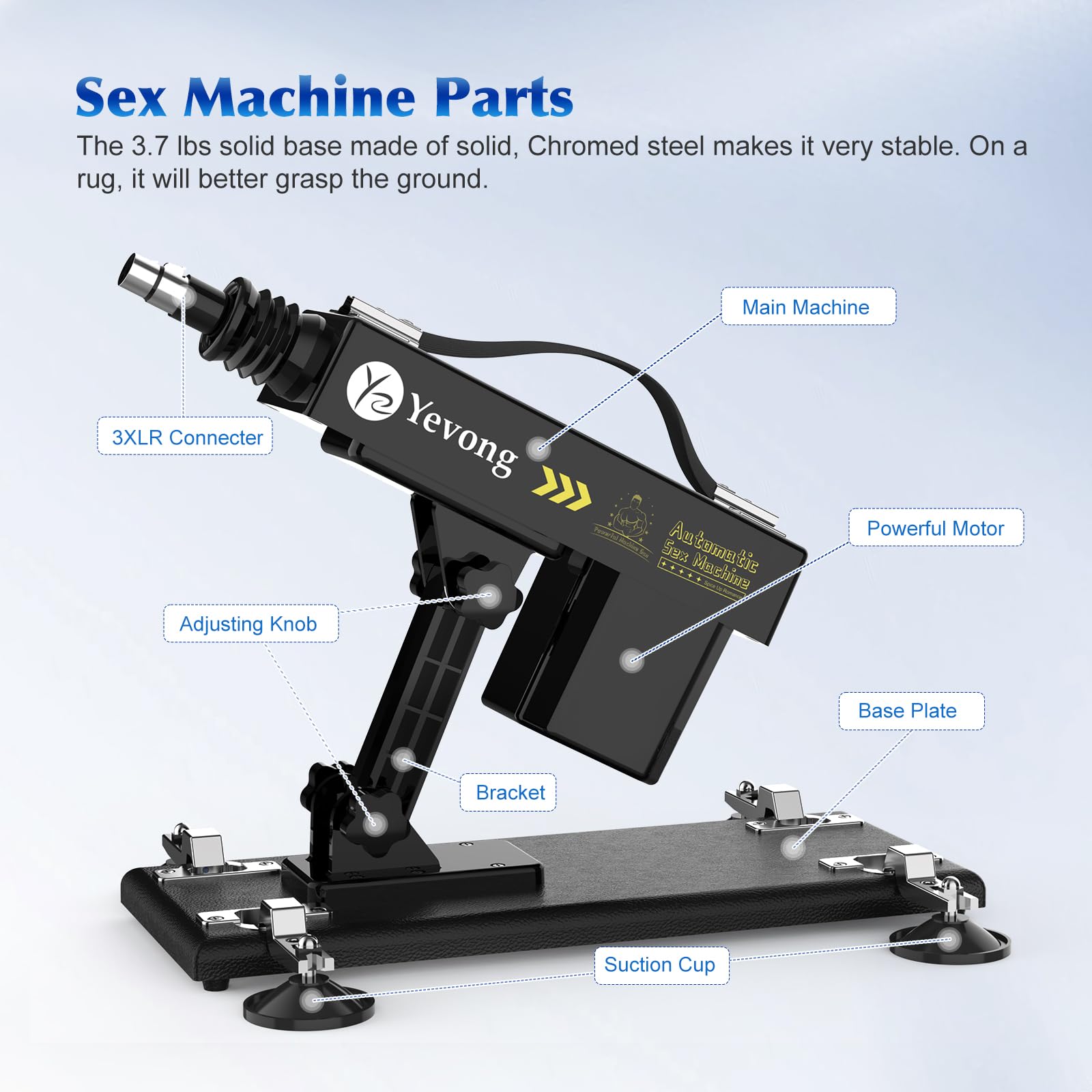 Realistic Thrusting Sex Machine for Men & Women - Adult Fucking Machine with 3 XLR Connector & 7 Accessories - Perfect for Couples Play, Solo Pleasure & BDSM Scenes