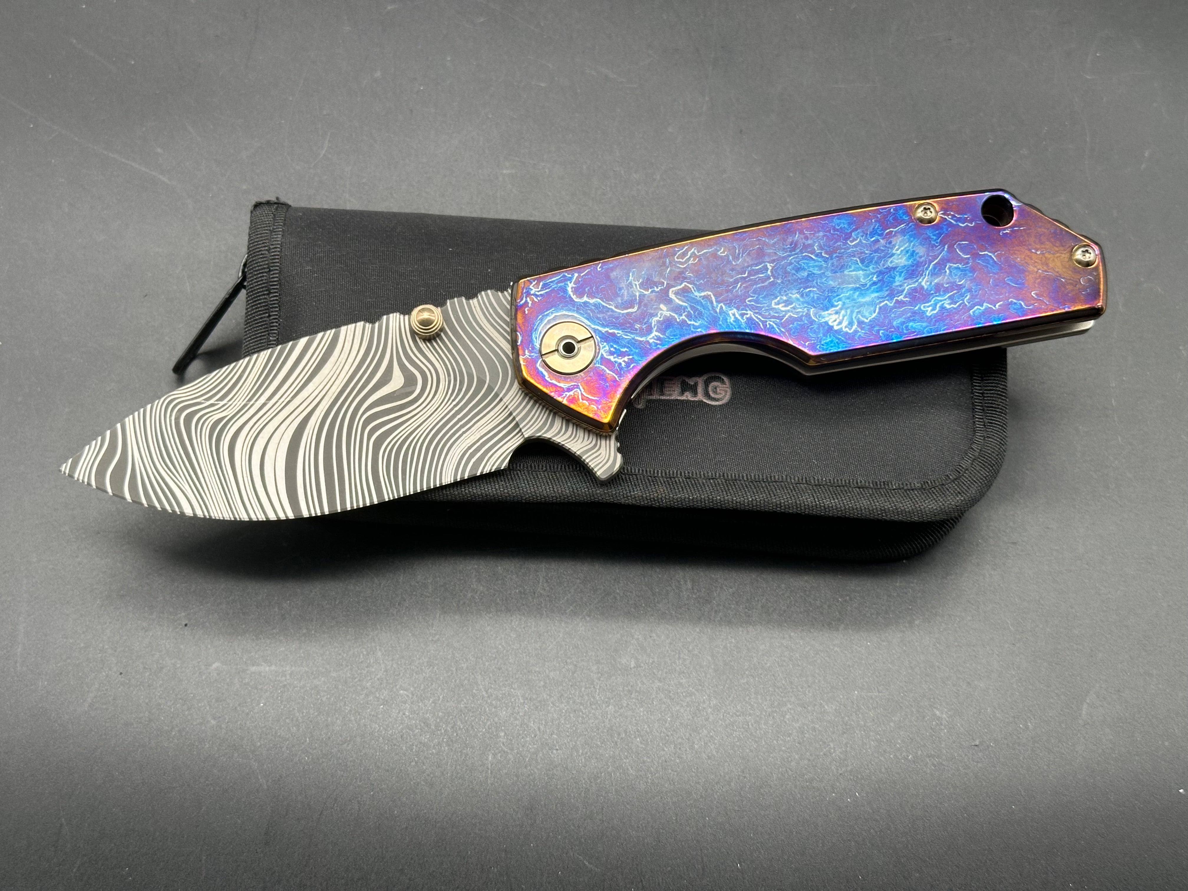 Eafengrow EF906 Custom Zuri Titanium Frame Knife with Colorized Hardware, Backspacer & Clip - Premium EDC Folding Knife for Outdoor, Camping & Everyday Carry