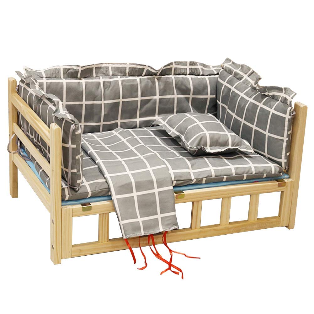 Luxury Elevated Dog Bed with Frame - Extra Large Orthopedic Pet Bed & Mattress for Large Dogs, Washable & Durable (74×49×36cm) - Perfect for Bedroom, Living Room, or Outdoor Use