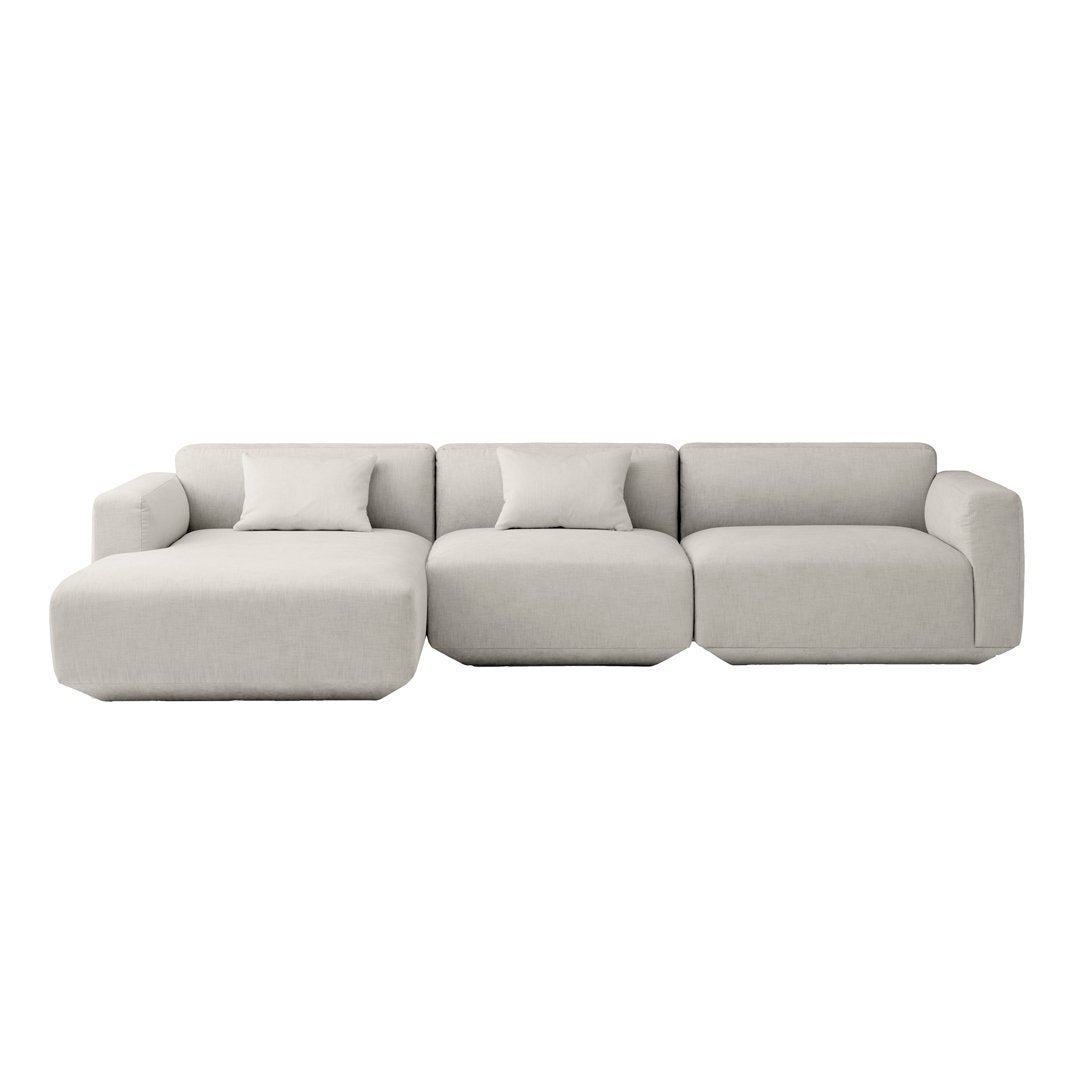Develius Models E & F 3-Seater Sofa with Chaise Lounge - Modern Living Room Furniture for Small Spaces, Apartments & Home Theater Seating