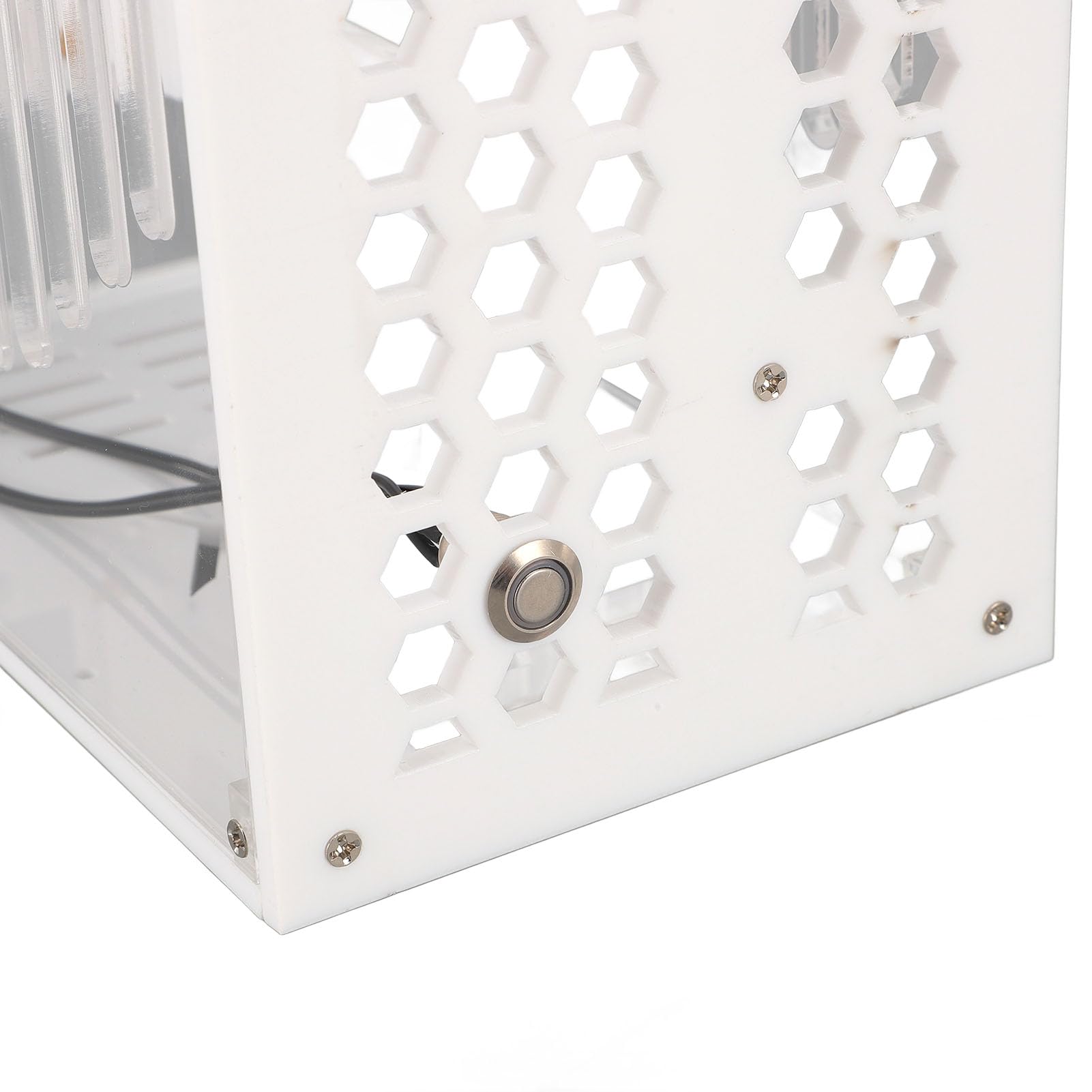 Mini ITX PC Case with Handle - 360° Open Hollow Airflow Design, Transparent Acrylic Gaming Computer Chassis for DIY Builds, Workstation & Home Office (White) | Perfect for Compact Gaming Rigs & Streaming Setups