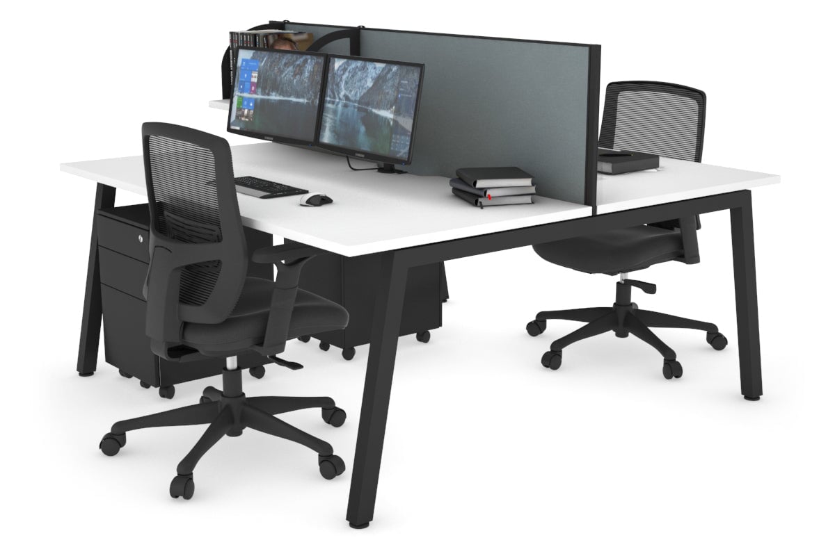 Quadro 2-Person Office Workstation Desk - 1800L x 800W with Cable Management - Perfect for Shared Workspaces & Collaborative Offices