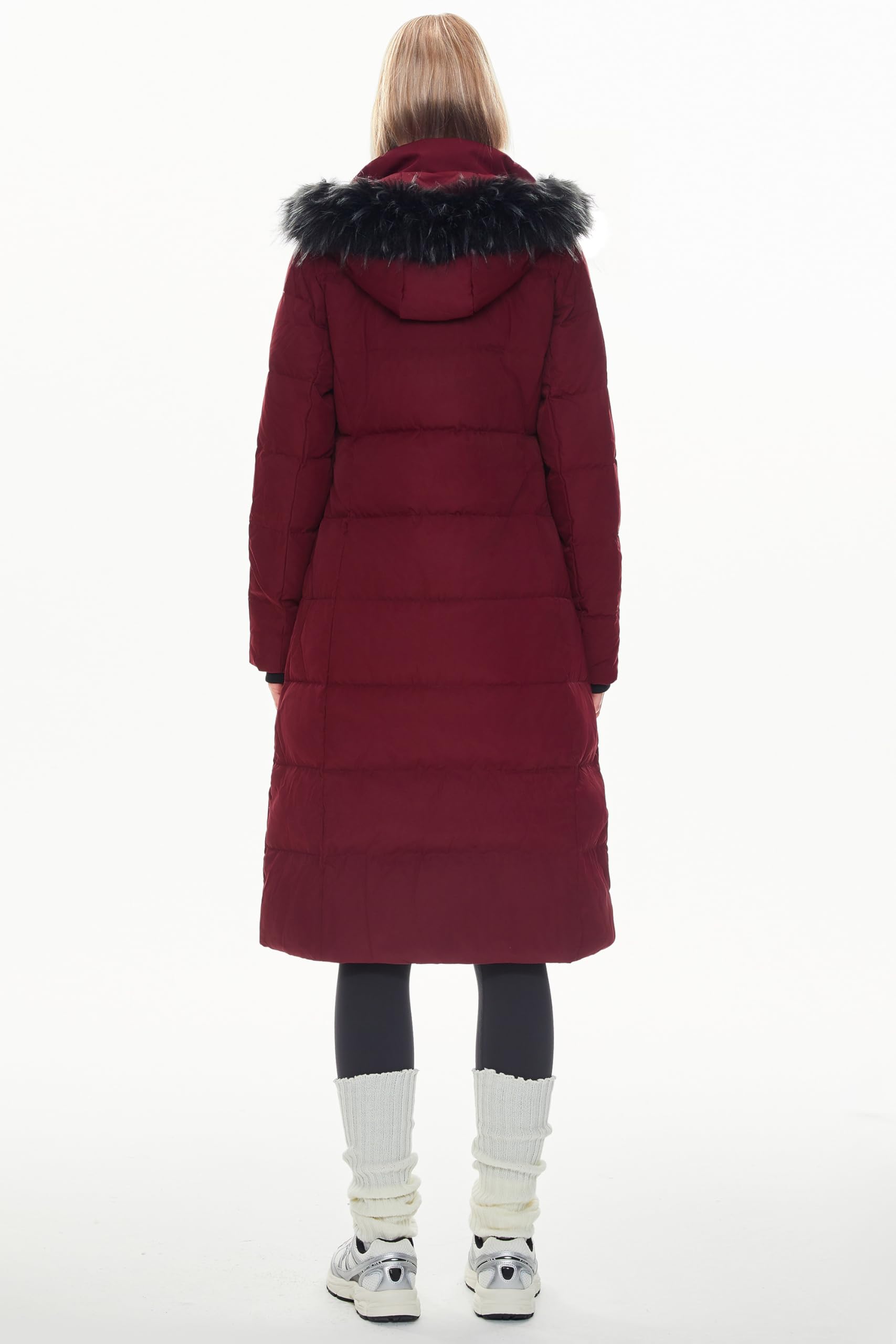 Orolay Women's Quilted Down Jacket - Winter Long Coat with Hood & Stand Collar Parka for Cold Weather | Warm Outerwear for Snow, Travel & Outdoor Activities