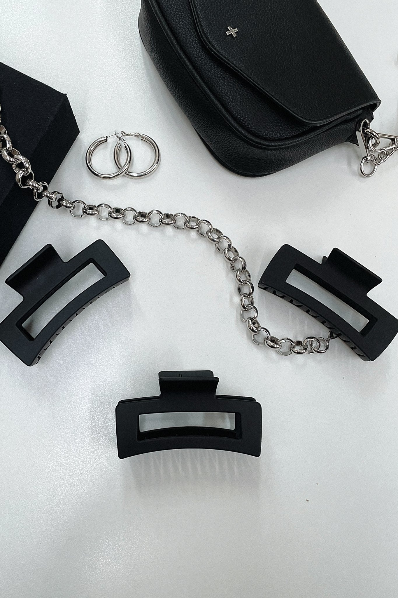 Mika Hair Claw Clip - Black | Strong Hold Hair Clips for Women | Perfect for Ponytails, Buns & Updos | Salon-Quality Hair Accessories