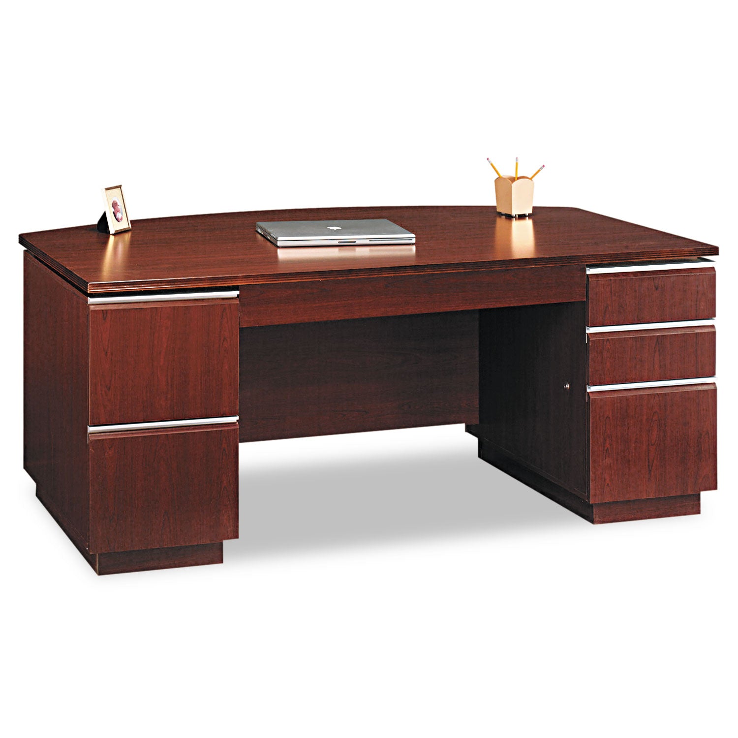 72W BOW FRONT DOUBLE PEDESTAL DESK (Box 2 of 2) Milano 2 - 71.13