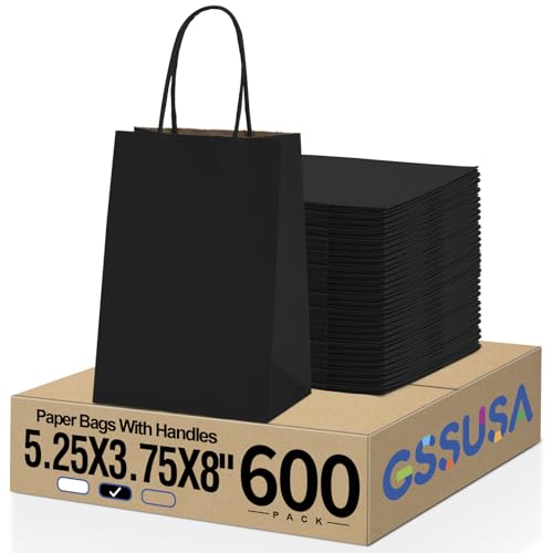 Black 5.25x3.75x8 Inch 600Pcs