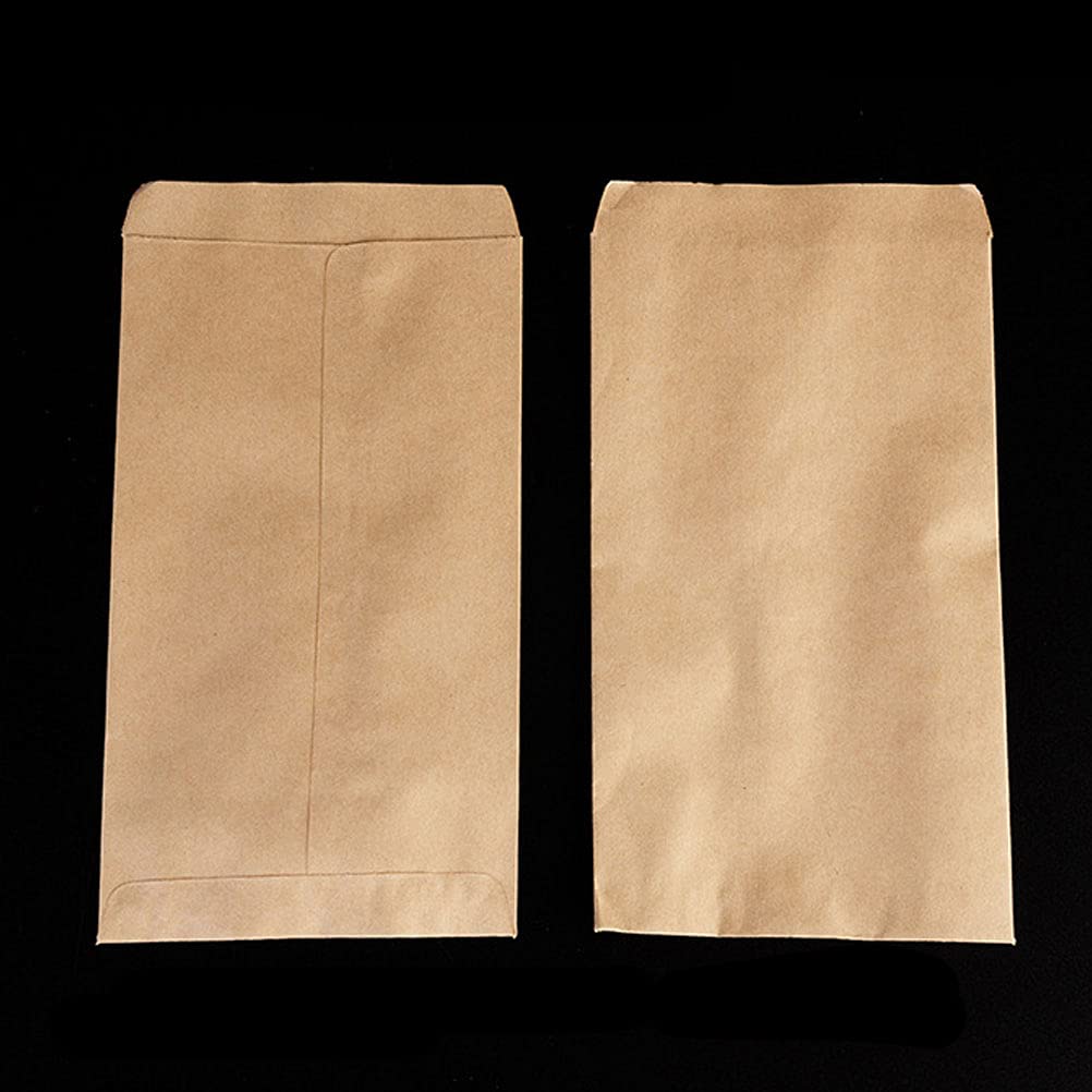100pcs Brown Kraft Paper Bags - Sandwich Lunch Bags, Small Grocery Bags, Cash Envelopes for Party, Gift & Coin Storage | Eco-Friendly Food Packaging for Picnics, School Lunches & Retail Use