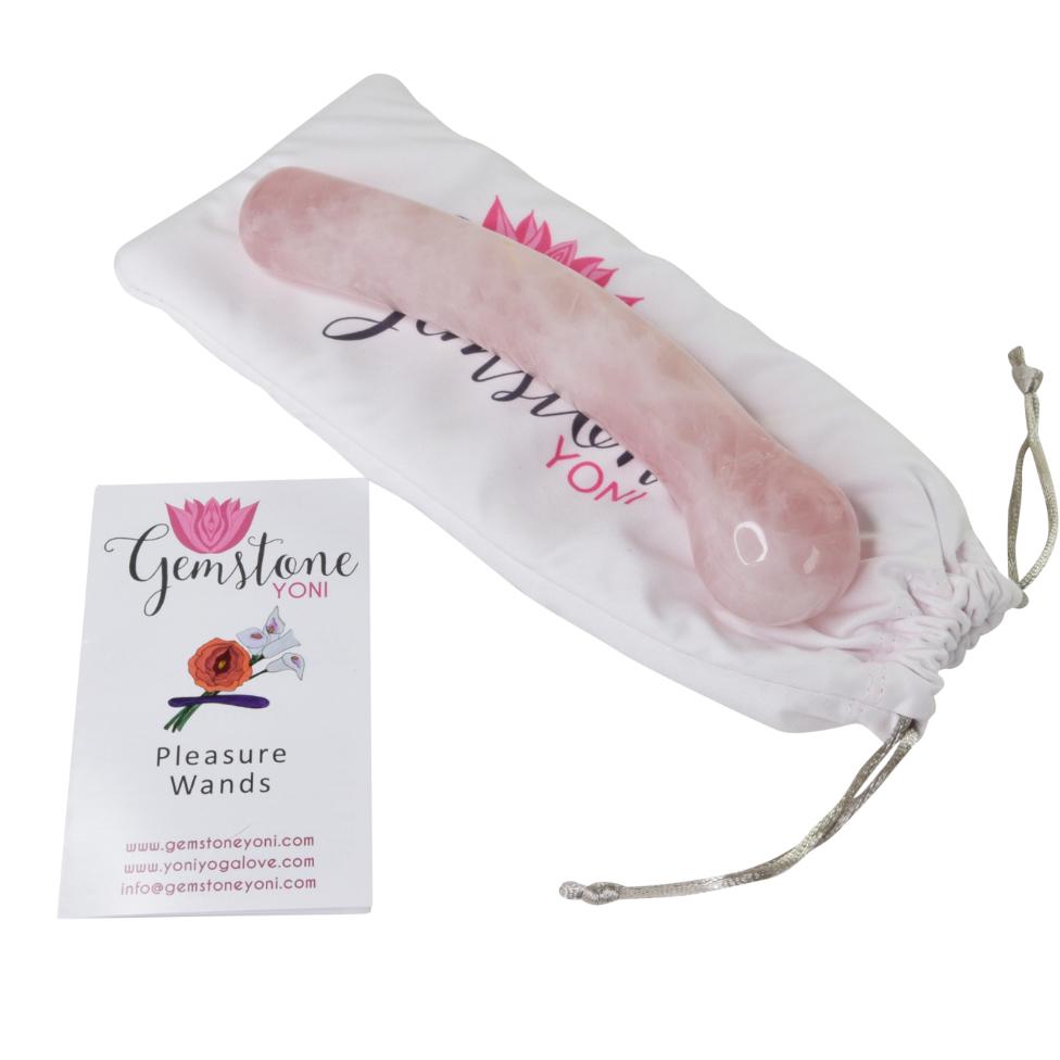 Rose Quartz Bulbous Crescent Yoni Wand - Elevate Pleasure with Loving Vibrations | Sensual Massage & Self-Care Tool for Women's Wellness & Intimate Relaxation