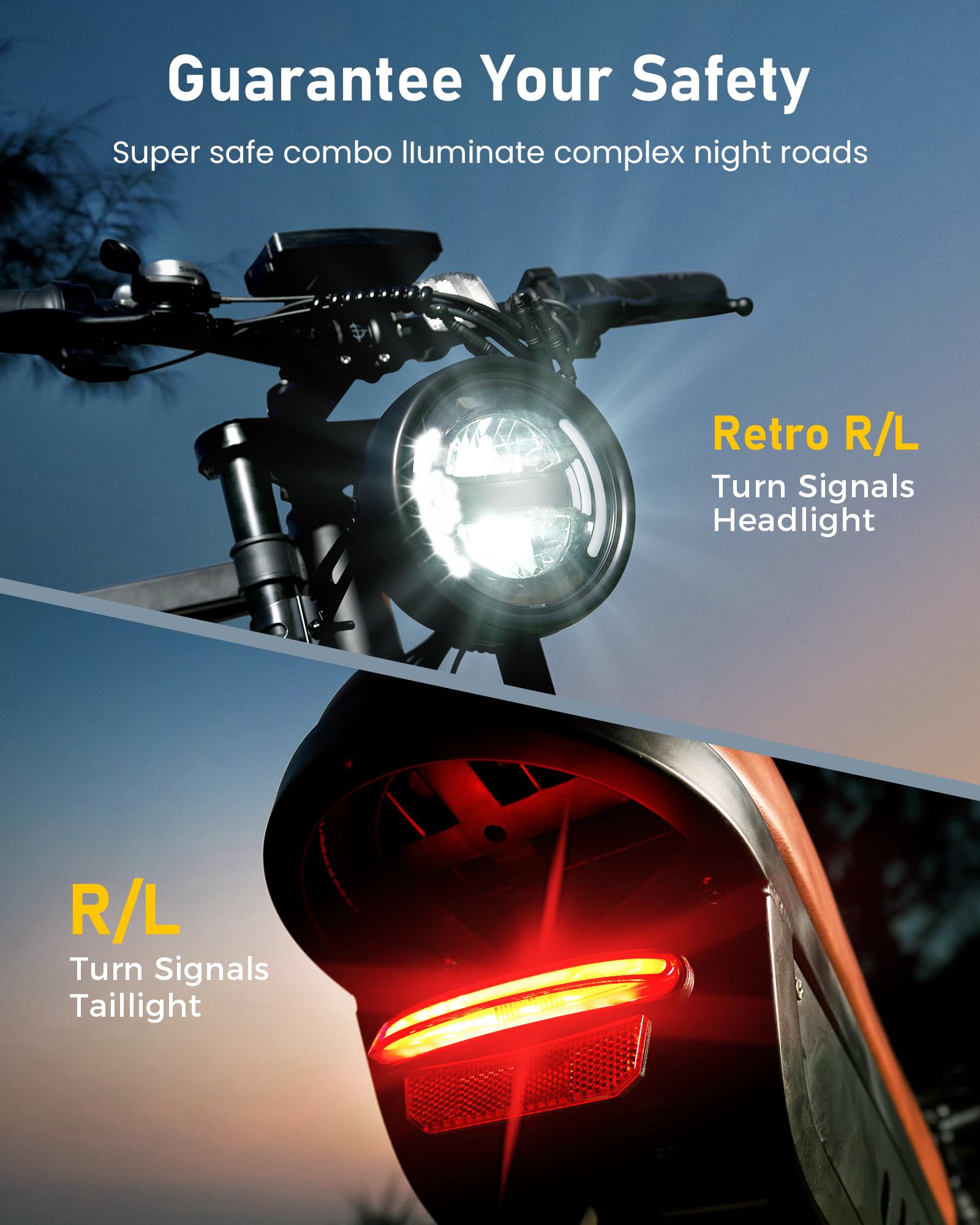 R6 Retro Electric Bike for Adults - 1500W Motor, 28MPH Speed, 75 Mile Range - 20