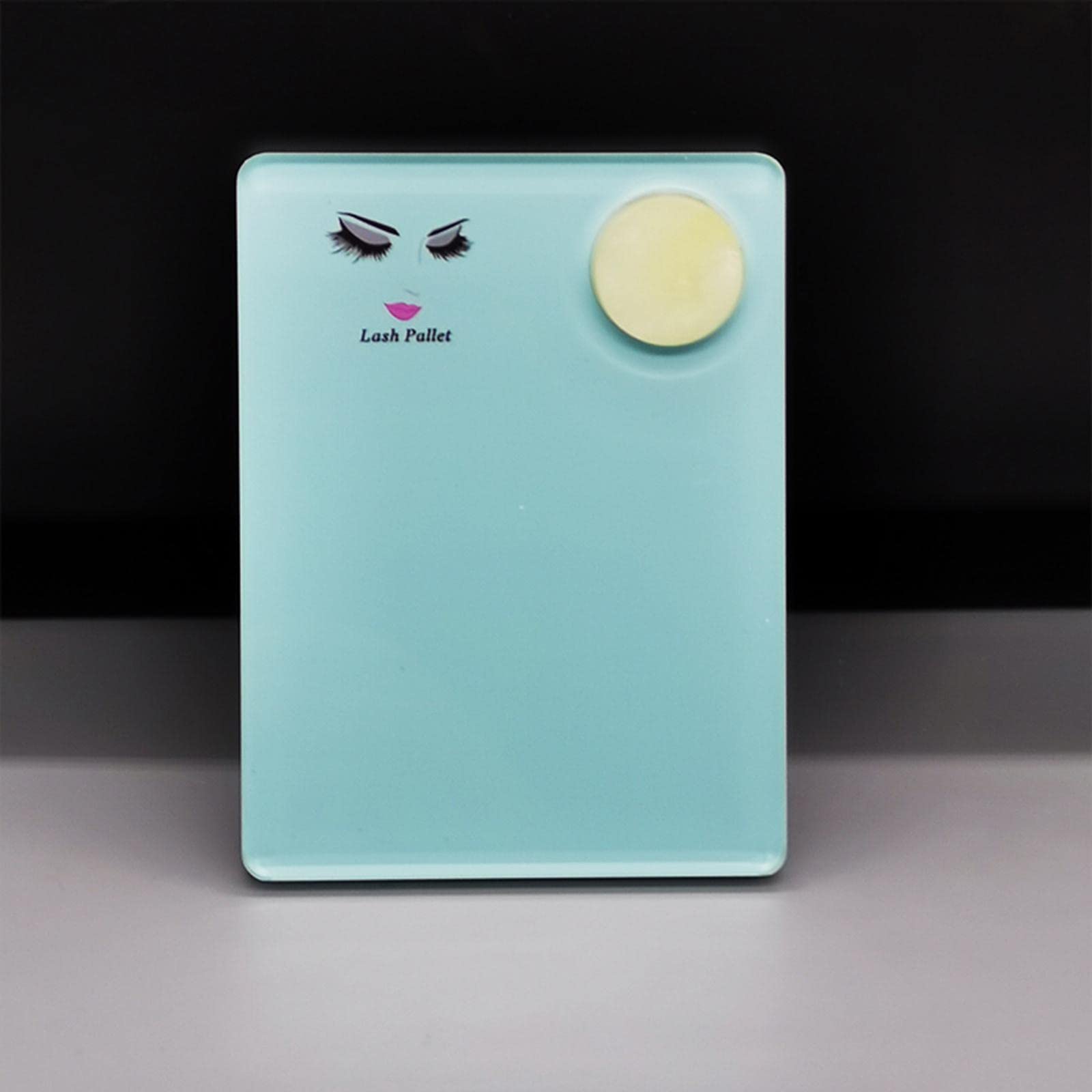 LOSA Cyan Acrylic Eyelash Extension Palette with Jade Stone - Professional Lash Tray for Salon & DIY Eyelash Extensions at Home