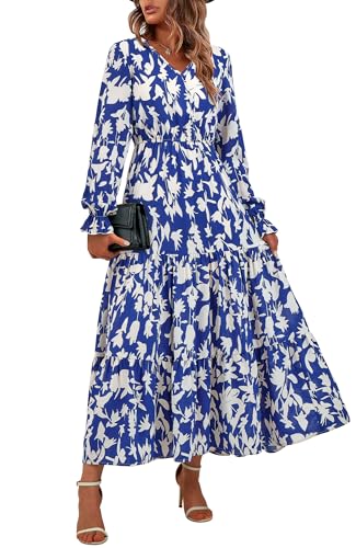 Royal Blue Beige Flower