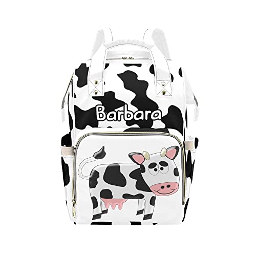 Personalized Cow Diaper Backpack for Travel & Nursing - Baby Essentials