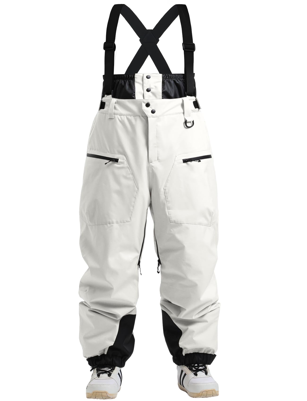 GSOU SNOW Men's & Women's Insulated Waterproof Snow Bibs - Windproof Ski Pants for Snowboarding & Winter Sports | Warm Baggy Overalls for Skiing, Snowboarding & Cold Weather Activities